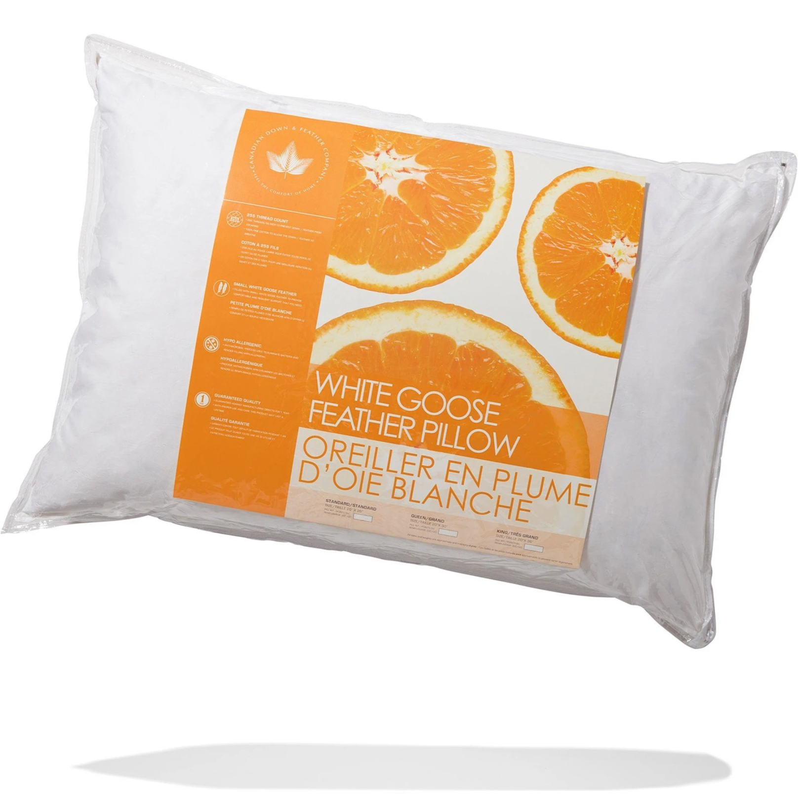 Premium White Goose Down Pillow for Sleeping - Ultra Soft & Hypoallergenic Bed Pillow for Side, Back, and Stomach Sleepers - Perfect for Home, Hotel, and Travel Use