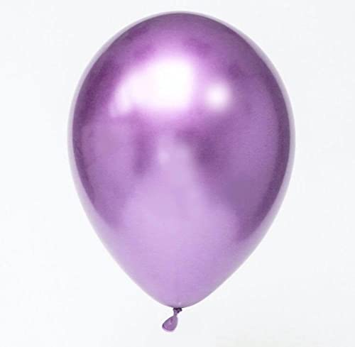 12 Inch Purple Chrome Latex Balloons - Pack of 50 | Perfect for Birthday Parties, Baby Showers & Wedding Decorations