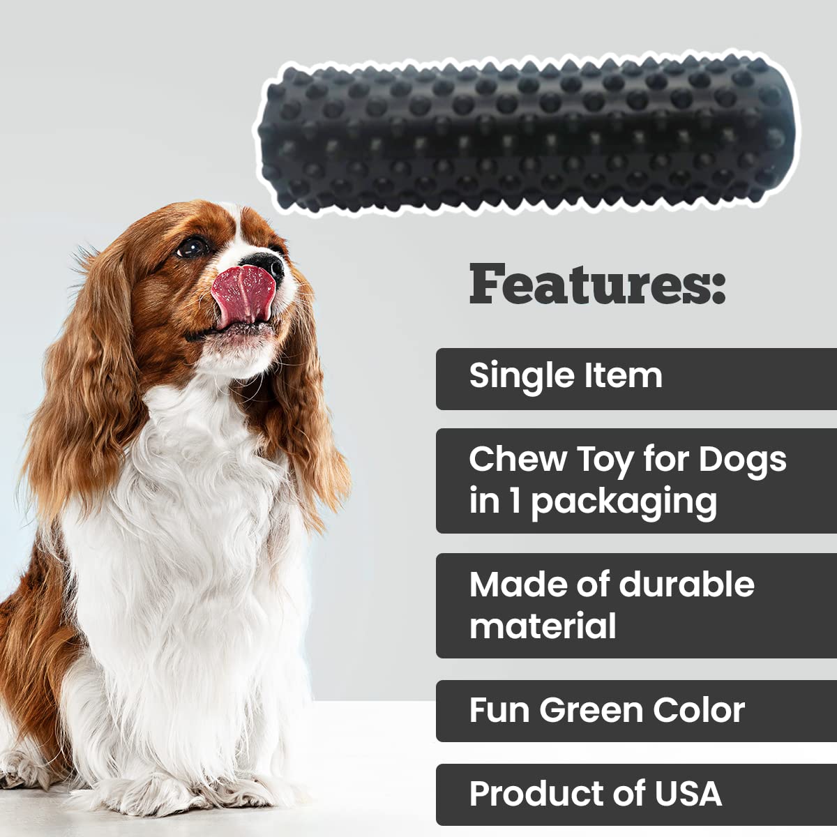Indestructible Dog Chew Toy for Aggressive Chewers - Interactive Dental Chew Stick Promotes Teeth Cleaning, Reduces Anxiety & Stress - Perfect for Boredom Relief and Training (Black)