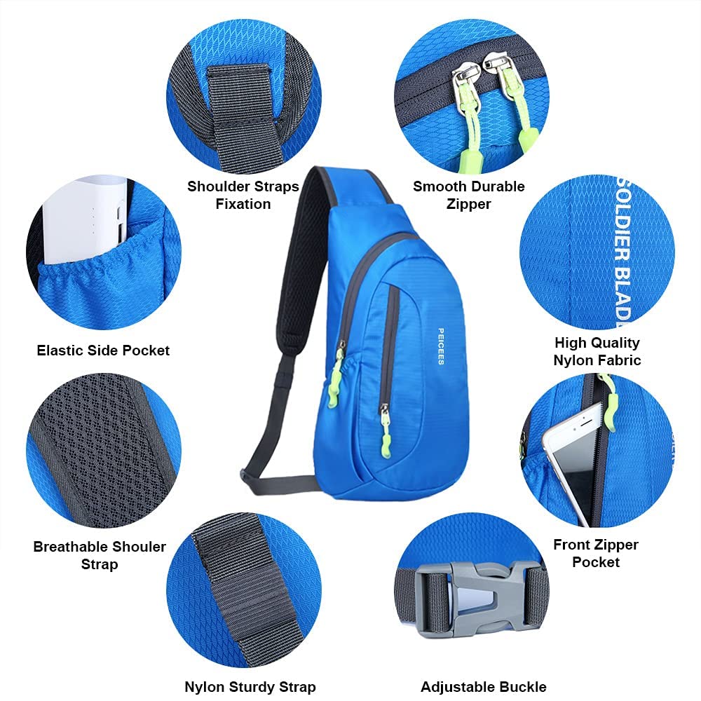 Lightweight Waterproof Crossbody Sling Bag for Men & Women - Packable Chest Shoulder Bag for Hiking, Travel & Everyday Use | Durable Outdoor Adventure & Commuting Essentials