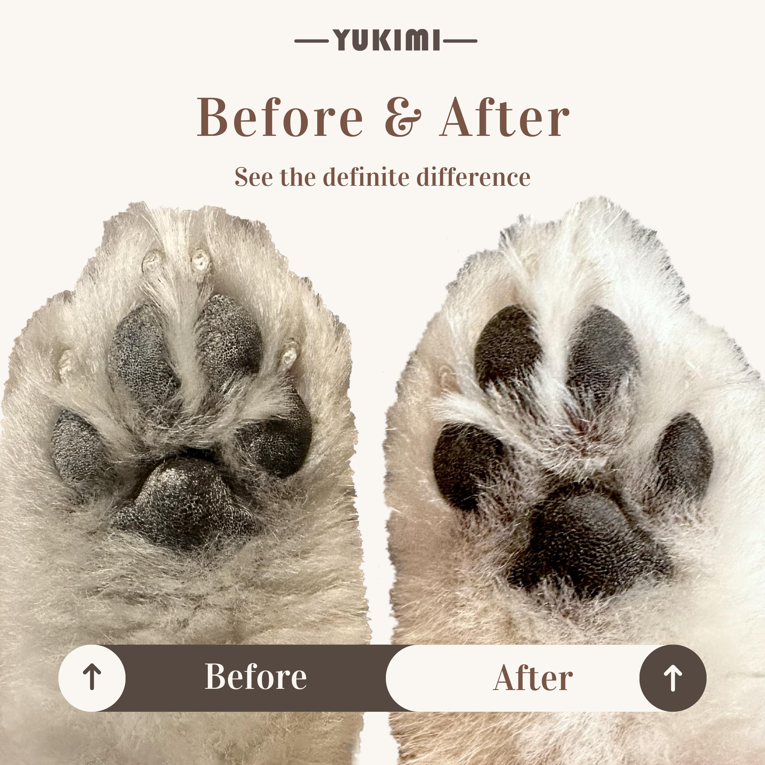 YUKIMI Premium Amino Acid Paw Cleanser with Silicone Bristle Brush for Dogs & Cats | Hypoallergenic Pet Shampoo for Sensitive Skin | Hydrating, Soothing, Deodorizing & Moisturizing Formula | pH Balanced 5.0 Fl Oz | Perfect for Post-Walk Paw Cleaning & Grooming Sessions