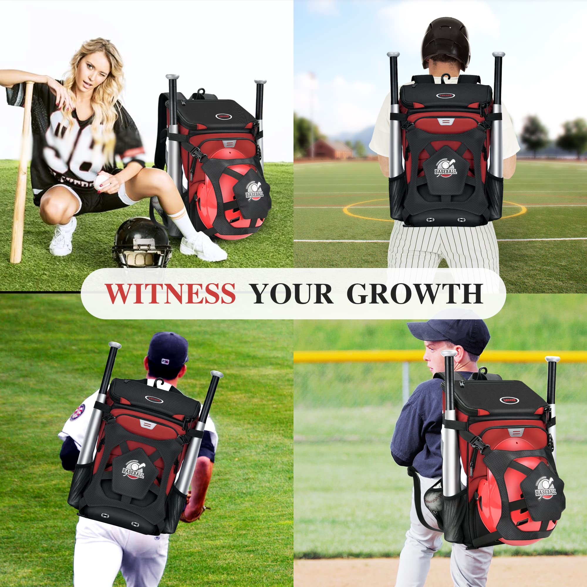 **Best Baseball Backpack for Adults & Youth – Large Capacity Lightweight Softball Bag with Shoe Compartment, Fence Hook, and Waterproof Design for T-Ball Bats, Helmets & Gloves – Perfect for Games, Practice & Travel**