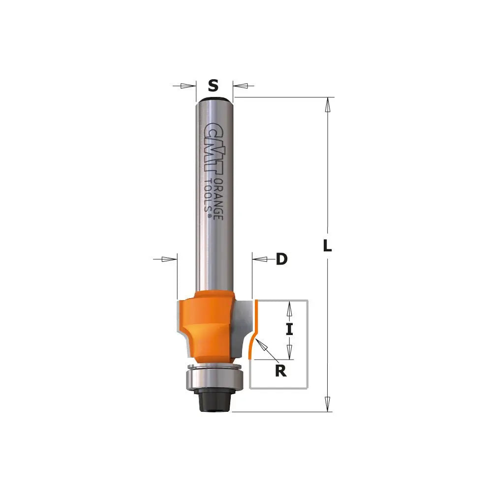 CMT 807.004.11 1/64 Inch Radius Flush Trim Router Bit for Laminate, 1/2 Inch Shank - Perfect for Cabinet Making & Edge Trimming