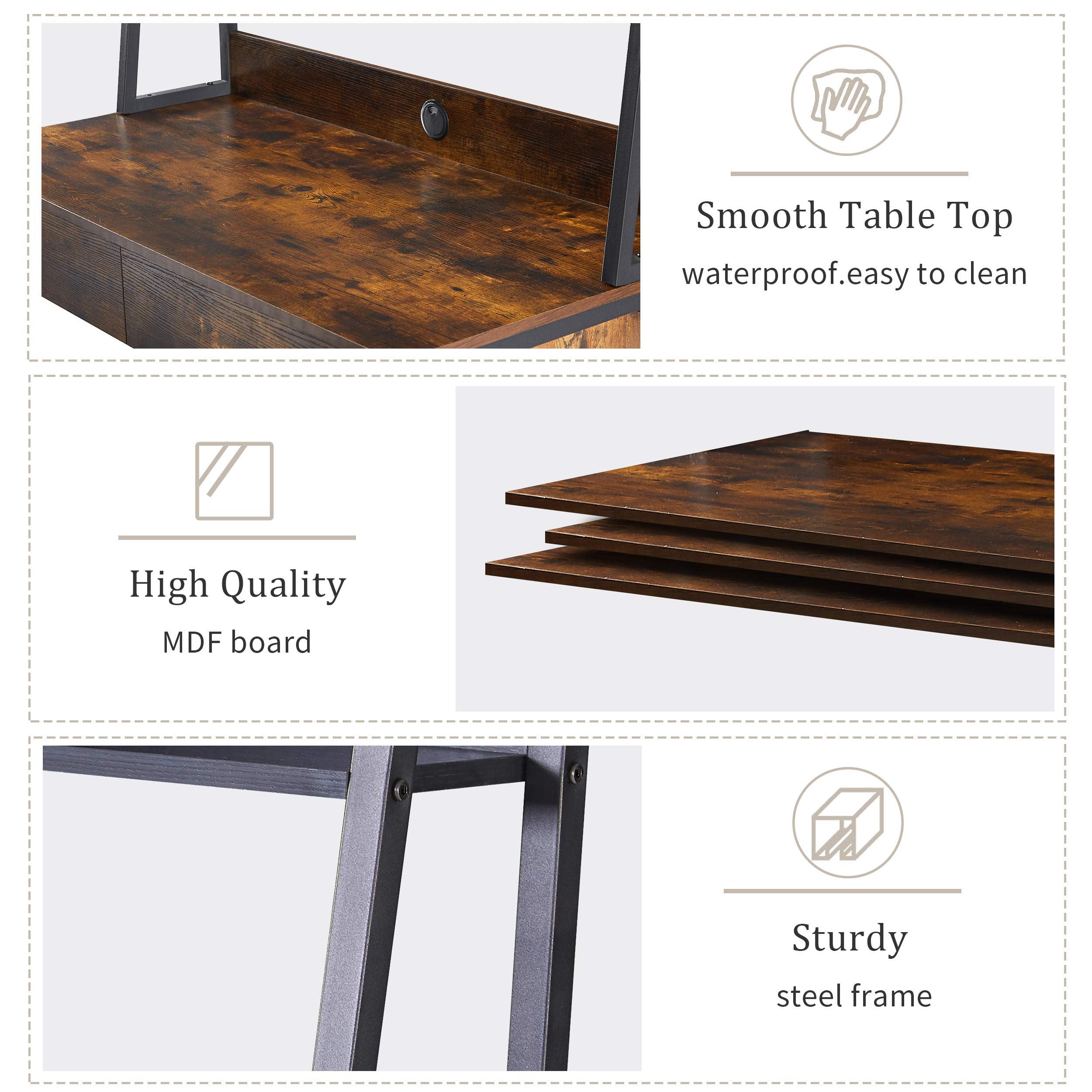 Modern Computer Desk with CPU Stand & Storage - Home Office & Study Workstation for Small Spaces