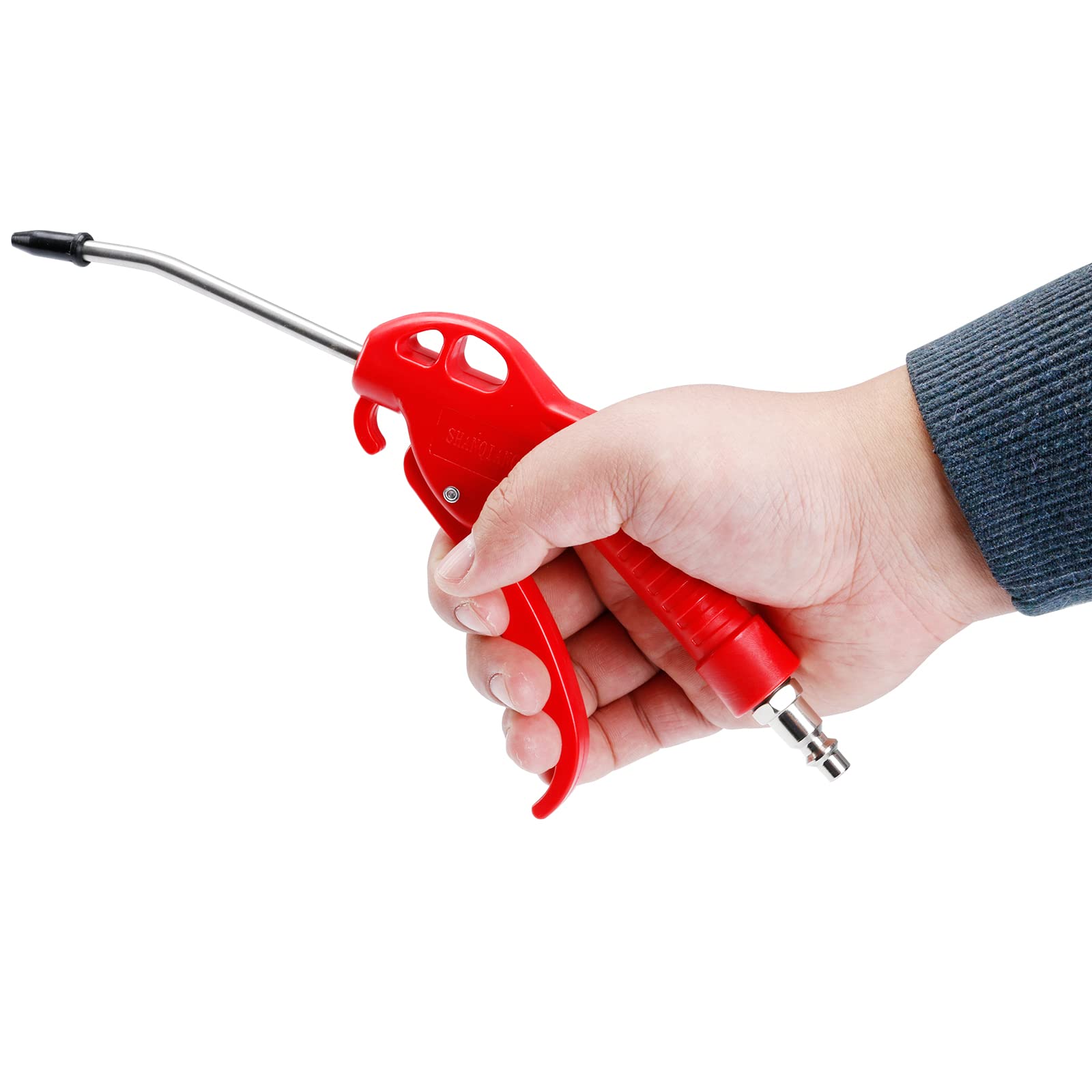High Flow Air Blow Gun with Angled Bent Nozzle for Compressor - Powerful Dust Cleaning Tool for Workshop, Garage & DIY Projects