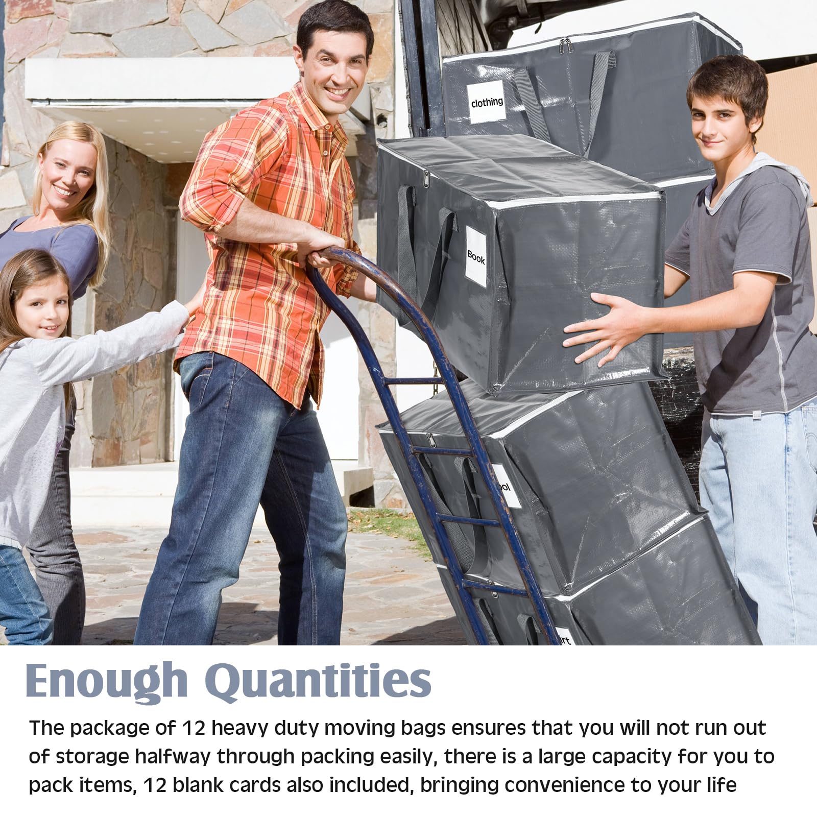 12-Pack Heavy Duty Moving Boxes with Zippers & Handles - 93L Large Storage Totes (28.7