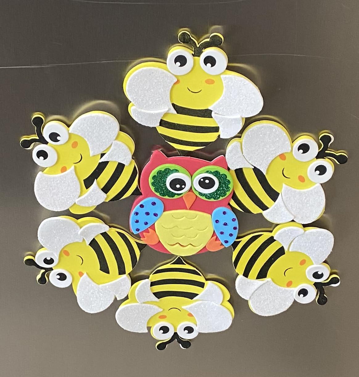 12-Piece Bumble Bee Stickers for Kids - DIY Spring & Summer Craft Kit, Bug-Themed Foam Stickers & Magnets for Scrapbooking, Classroom Activities & Party Favors
