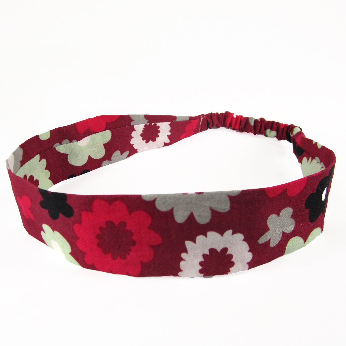 Poppy Merlot Fabric Headband for Women - Soft Stretchy Hair Accessory for Workouts, Yoga, and Everyday Style