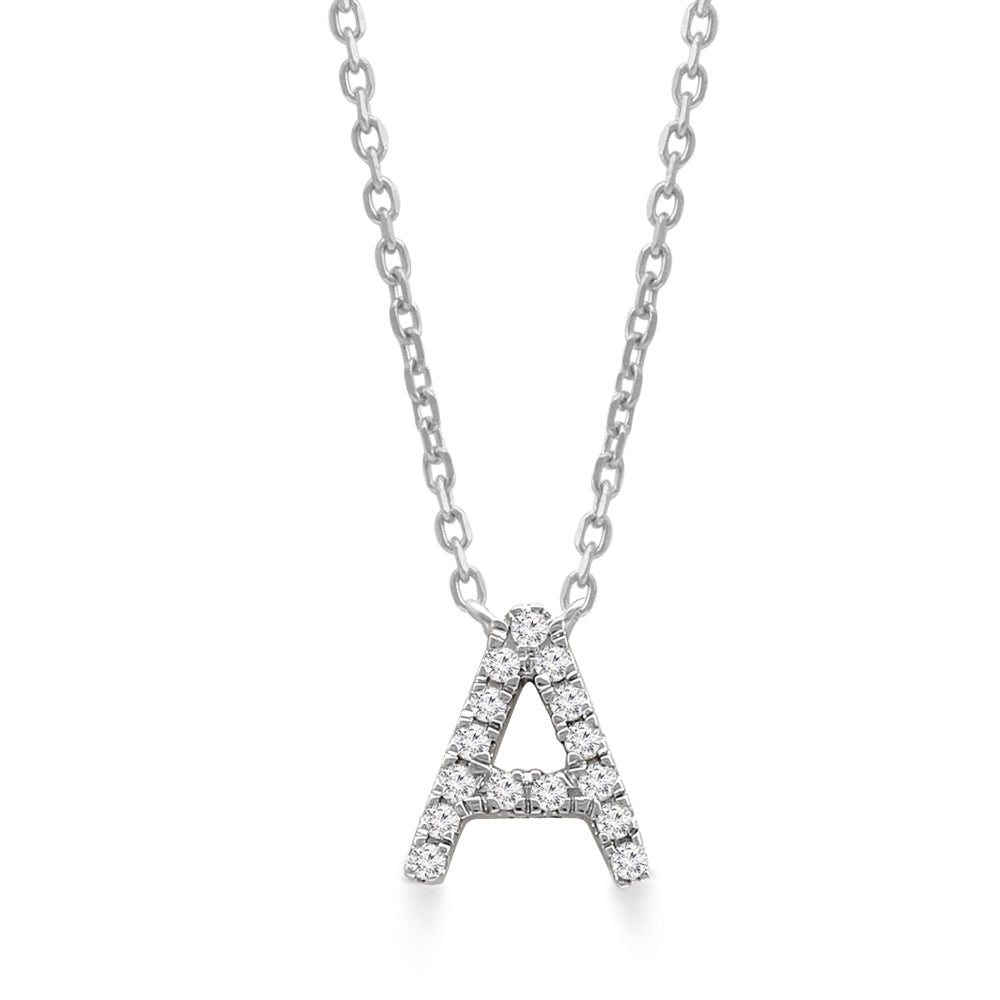 14K Yellow Gold Diamond Initial Charm Necklace - Personalized Classic Jewelry for Women | Perfect Gift for Birthday, Anniversary & Valentine's Day