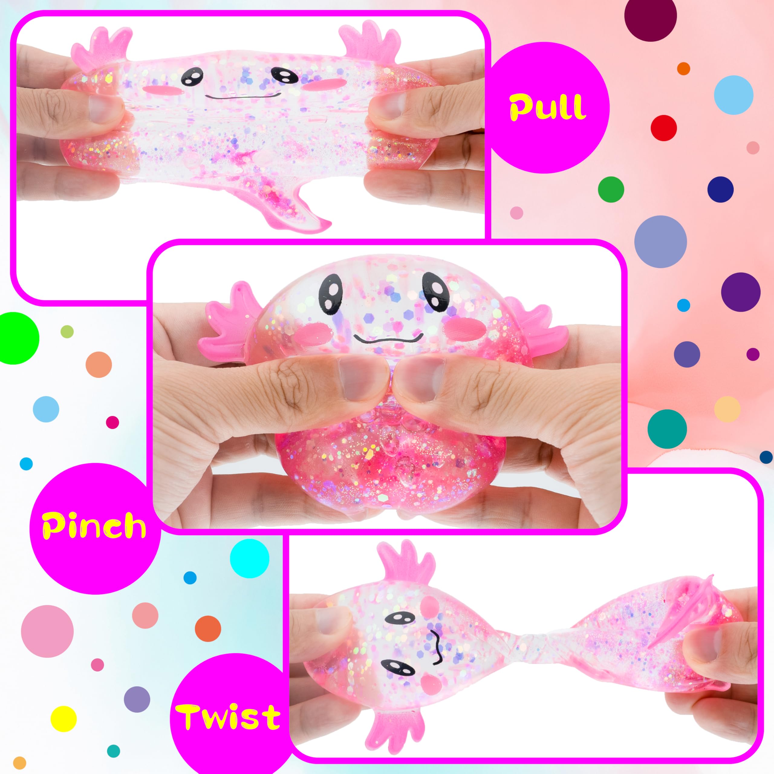 Squishy Stress Relief Glitter Blobfish Toy for Kids & Adults - Ultra Soft Stretchable Slow Rising Sensory Fidget Ball with Thick Gel Texture - Perfect for Anxiety Relief, ADHD Focus and Office Stress Relaxation