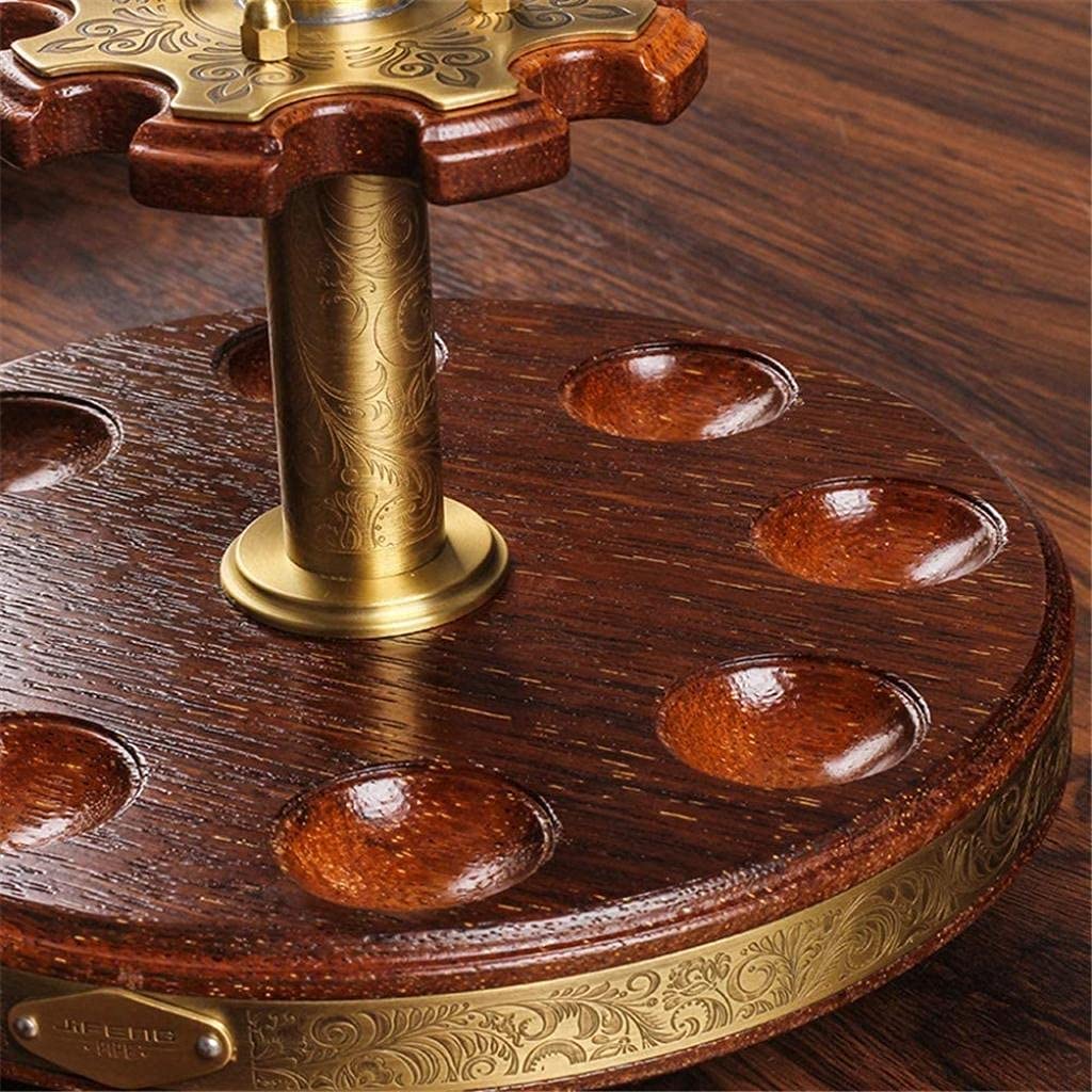 360° Rotating Cigar Box Humidor & Tobacco Pipe Stand - Premium Wooden Display Holder for Cigars, Pipes & Smoking Accessories | Perfect for Home Bars, Man Caves & Tobacco Shops