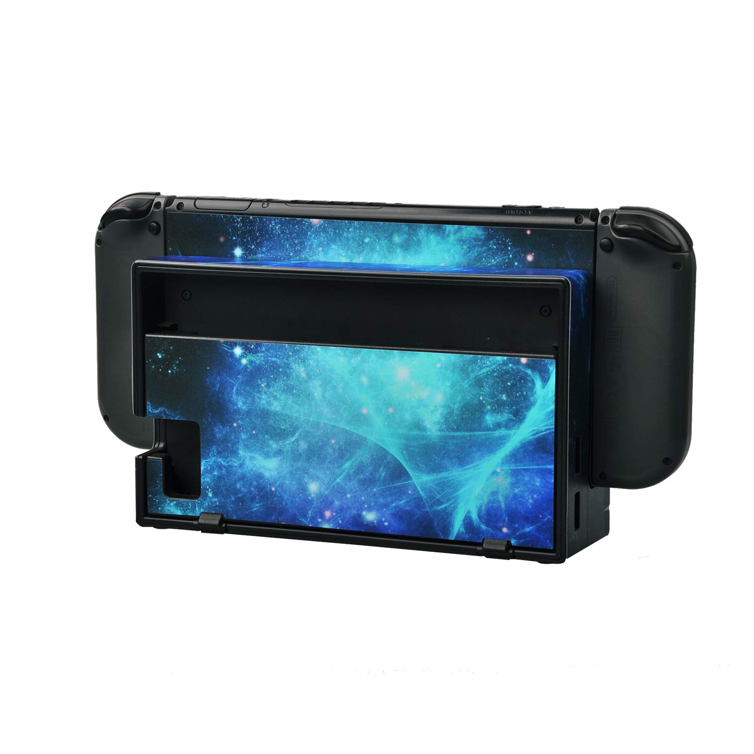 eXtremeRate Blue Galaxy Skin Sticker for Nintendo Switch Console, Joy-Con & Dock with 2 Screen Protectors - Protective Decal for Gaming Accessories | Perfect for Customizing & Protecting Your Switch Setup