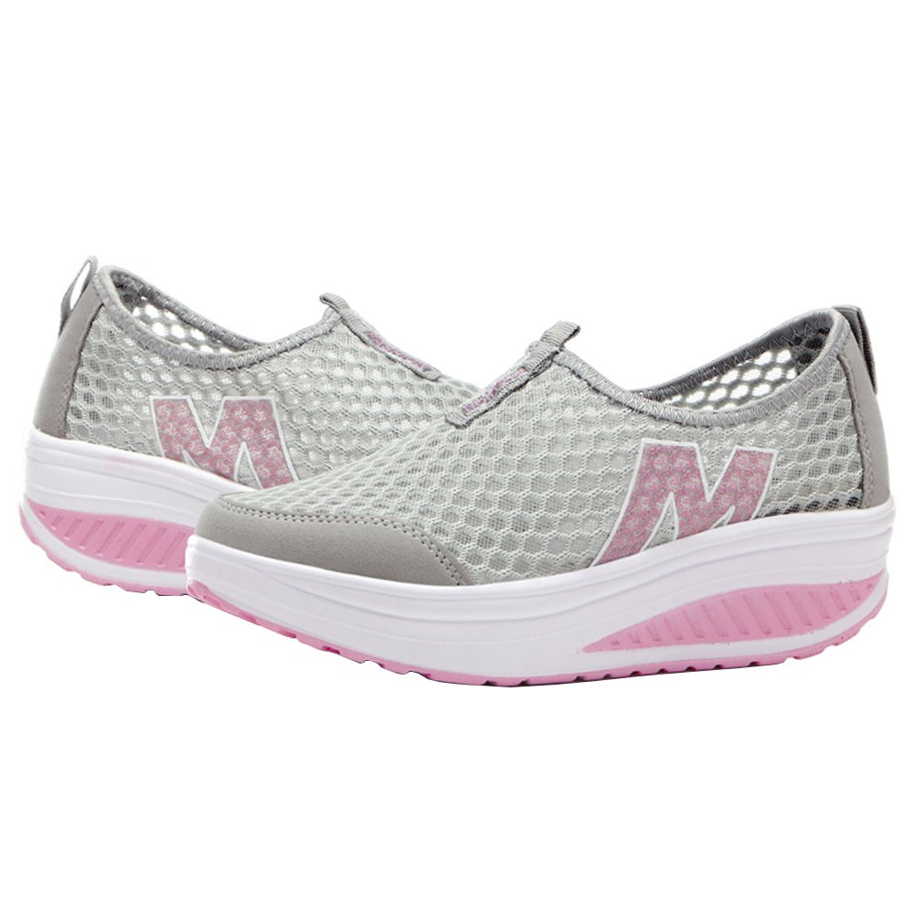 Women's Slip-On Wedge Sneakers - Breathable Mesh Platform Walking Shoes for Women | Comfortable & Lightweight for Sports, Gym, Workout & Casual Wear