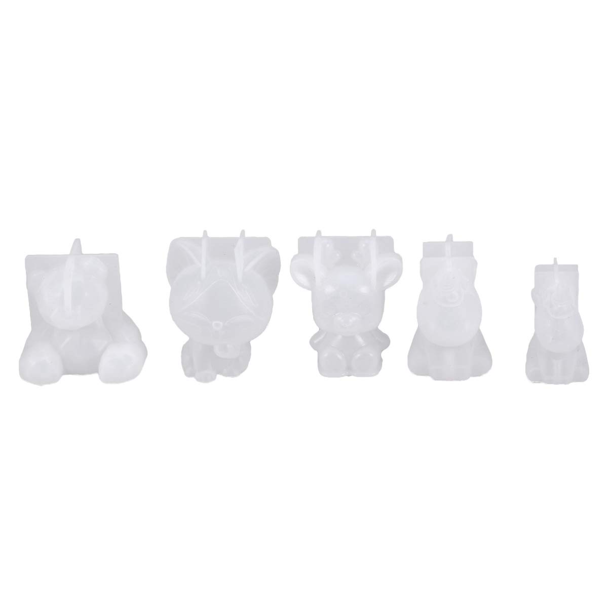 EXCEART 7-Piece Silicone Resin Molds Set for DIY Jewelry - Crystal Epoxy Molds with Deer, Cat, Lion & Wolf Heads - Perfect for Gummy Candy, Chocolate, Soap Making & Craft Projects