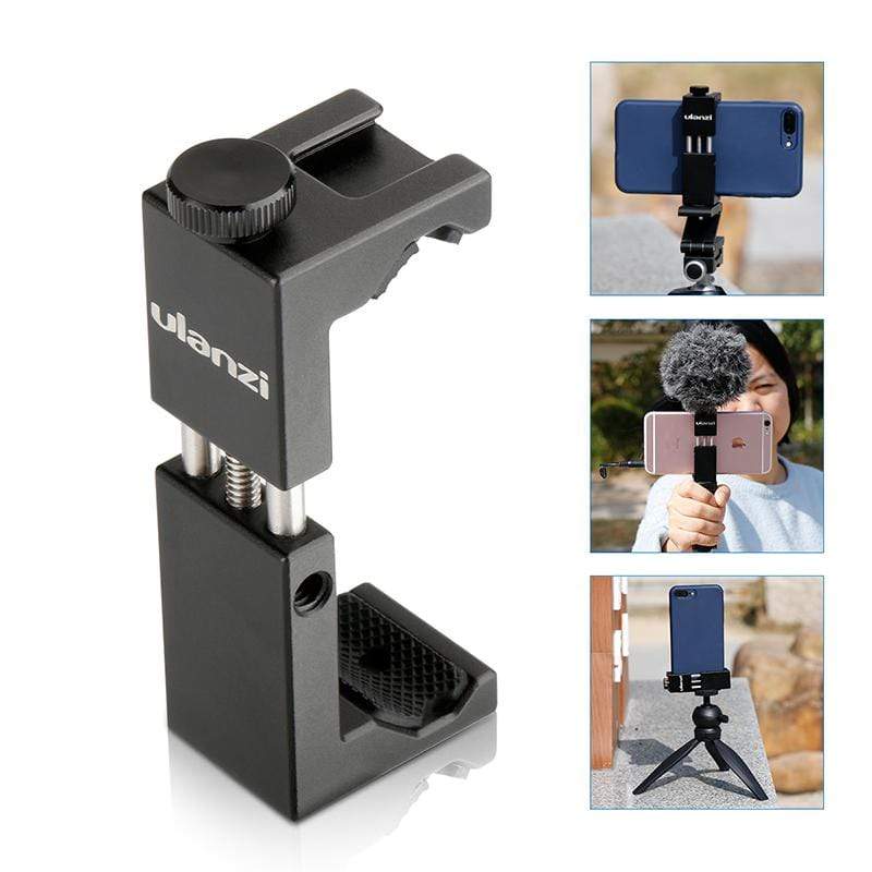 Ulanzi ST-02S Universal Smartphone Tripod Mount with 360° Rotation - Compatible with iPhone, Samsung & More - Perfect for Vlogging, Photography & Live Streaming