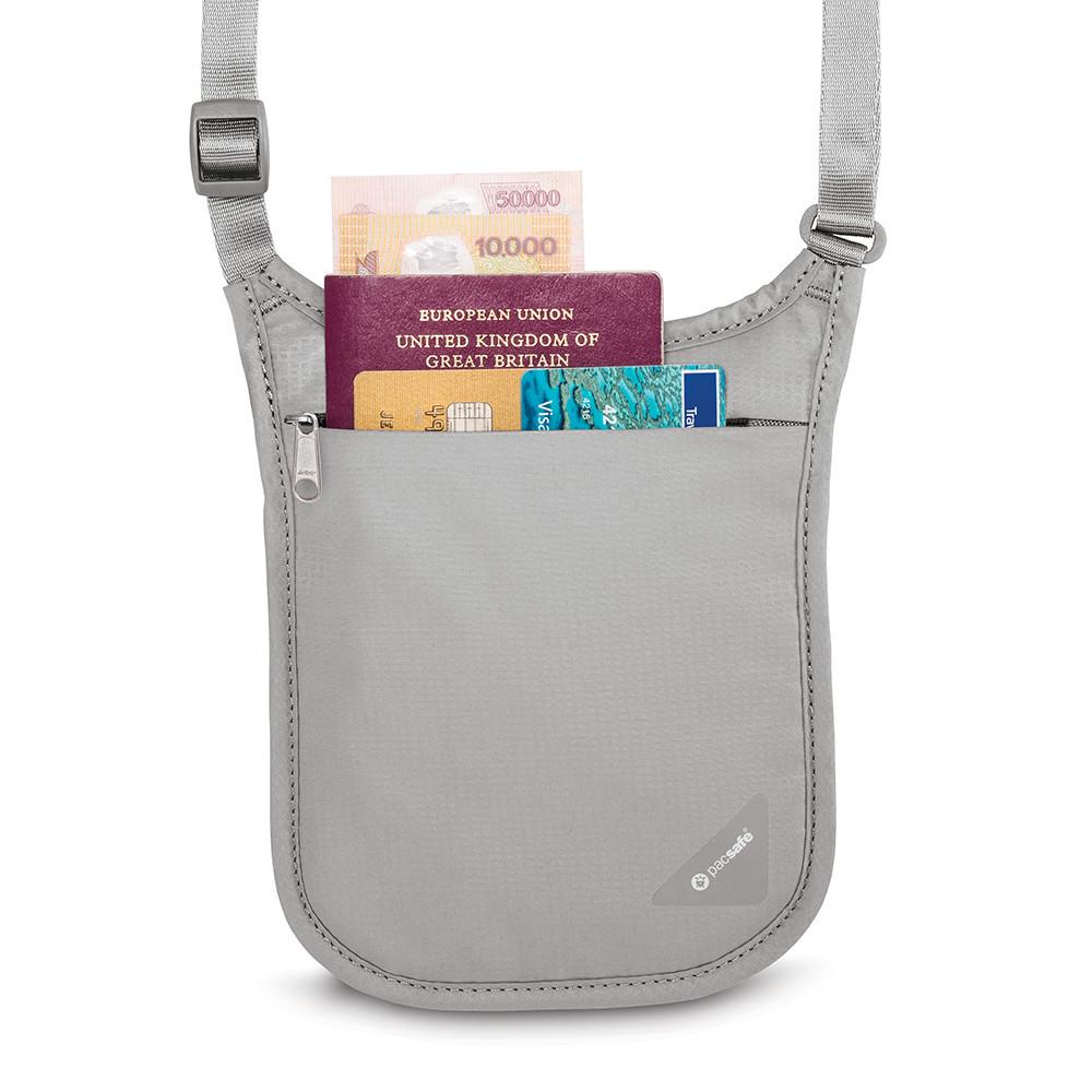 Pacsafe Coversafe V75 RFID Blocking Neck Pouch - Anti-Theft Travel Wallet for Passport, Credit Cards & Cash - Perfect for International Travel, Commuting & Outdoor Adventures