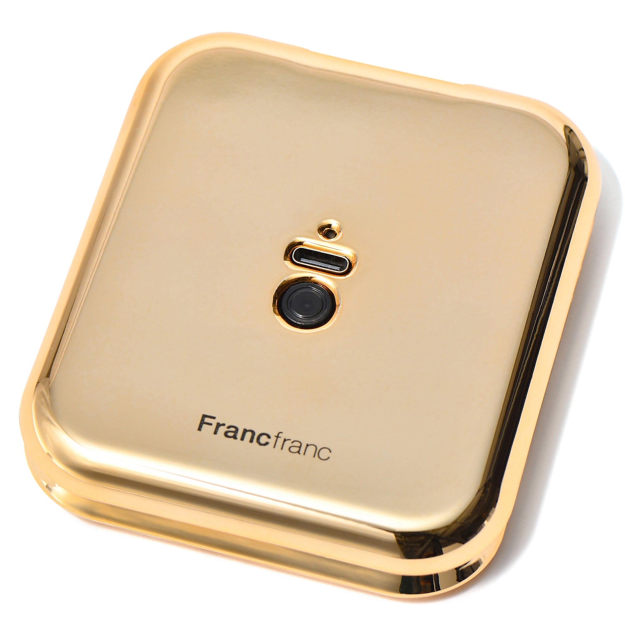 Blanche LED Compact Mirror with Gold Finish - Portable Makeup Mirror for Travel, Home, and On-the-Go Touch Ups
