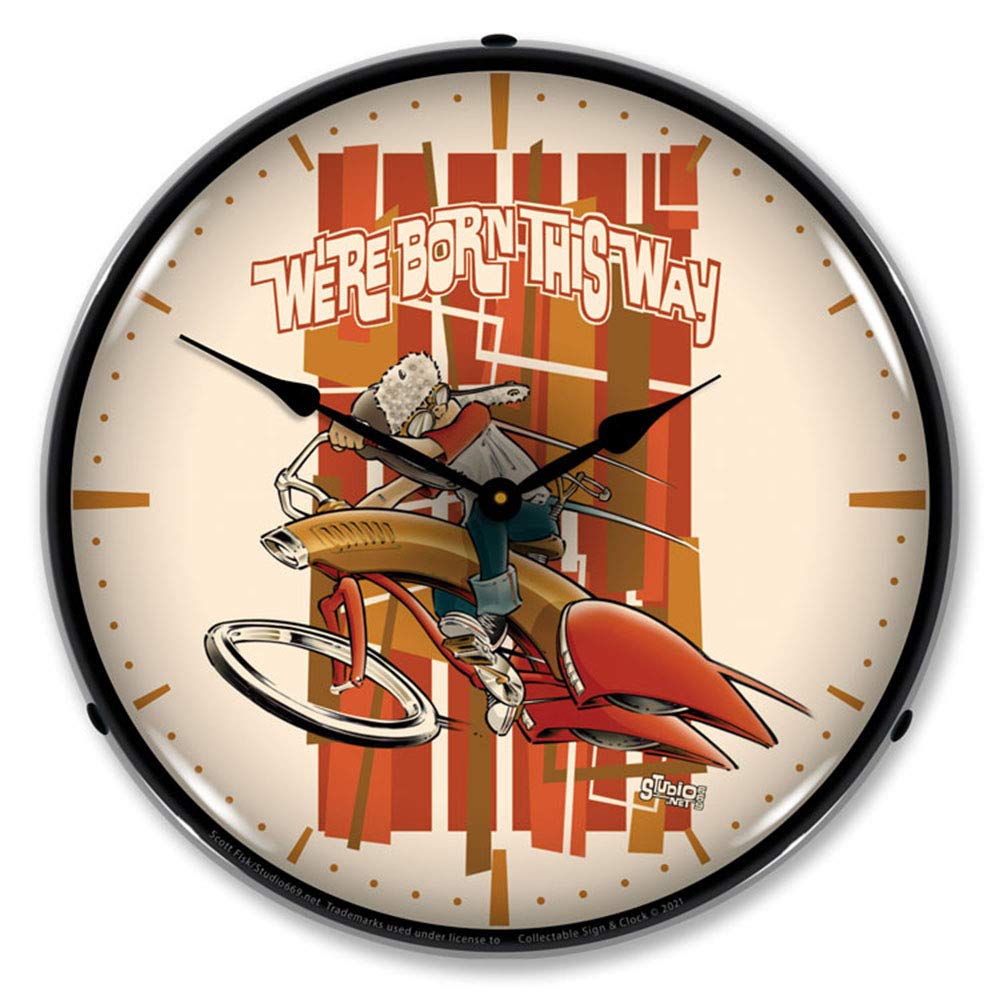 Vintage LED Wall Clock - 14 Inch Retro Lighted Clock for Boys Room, Kids Bedroom Decor & Unique Birthday Gift - Perfect for Home, Office, or Dorm Room