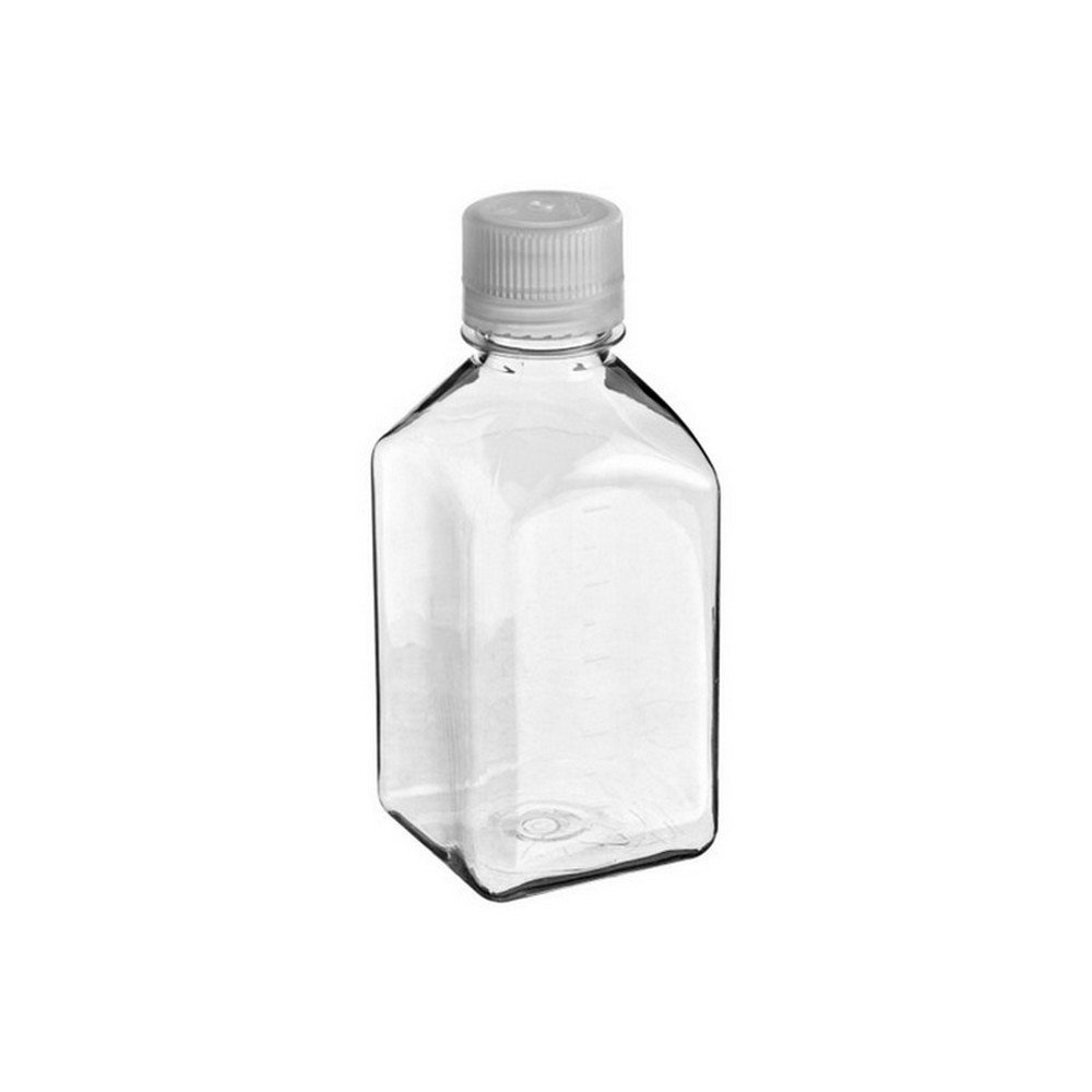 Nalgene 250ml PET Sterile Square Media Bottles with Secure Closure - Case of 60 | Ideal for Laboratory Storage, Cell Culture & Scientific Research