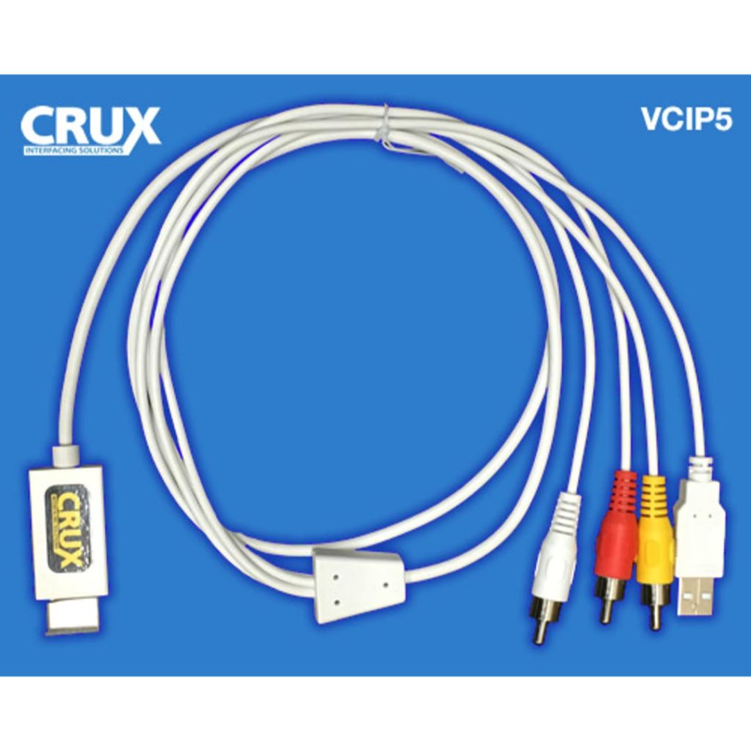 Crux VCIP5 HDMI to Composite Video RCA AV Converter Cable - Connect DVD Players, Game Consoles to HDTVs & Monitors for Home Theater & Gaming Setup
