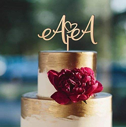 Personalized Wedding Cake Topper with Monogram Initials - Elegant Custom Letter Cake Decor for Weddings, Anniversaries & Special Celebrations