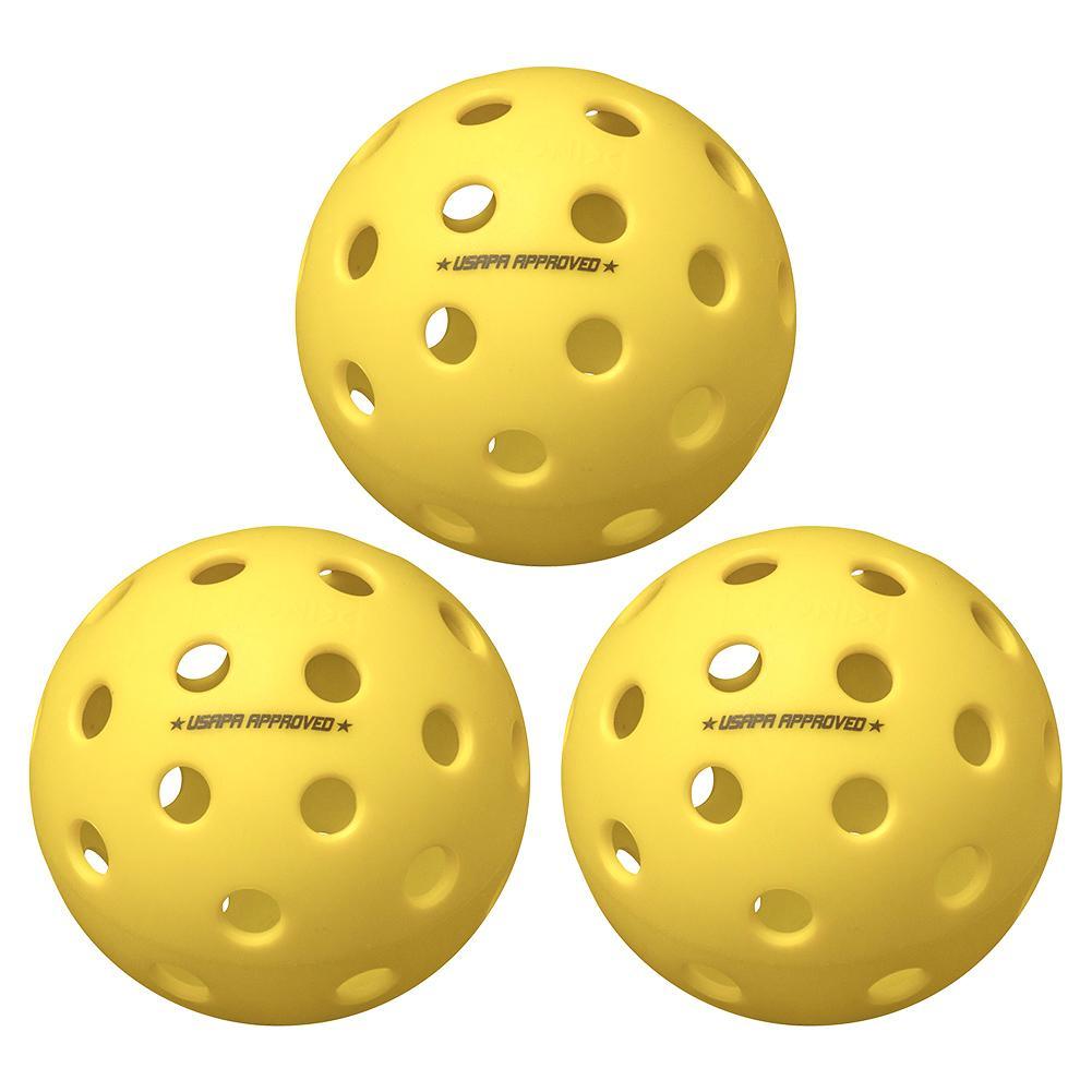 Premium Fuse G2 Outdoor Pickleballs - 3 Pack Bright Yellow Balls for Competitive Play & Backyard Games | Durable & Weather-Resistant for All Skill Levels