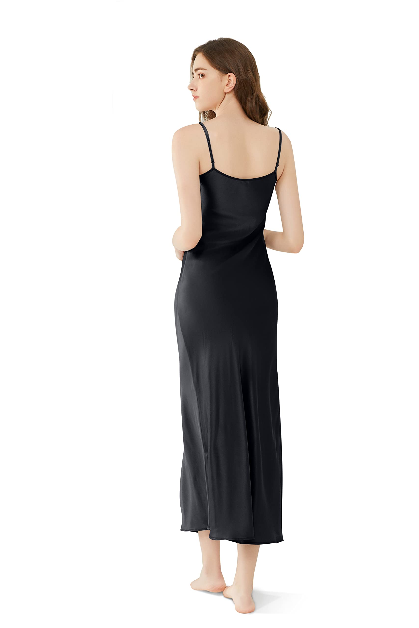 Orose Premium Low Cut Back Long Silk Nightgown for Women - Elegant Sleepwear & Loungewear for Comfortable Nights and Relaxing Evenings