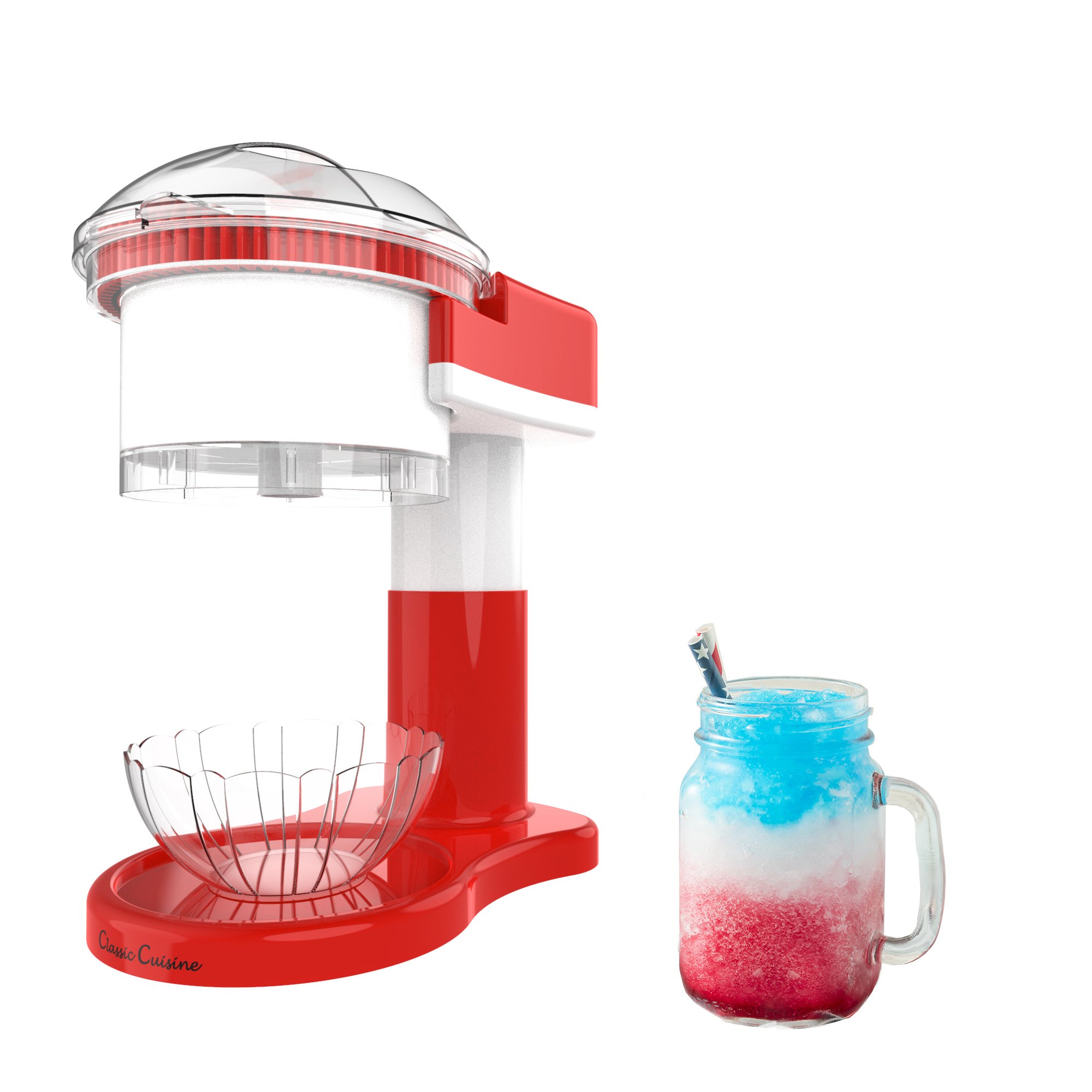 Electric Ice Shaver Machine for Home - Countertop Snow Cone Maker, Italian Ice & Slushie Machine with Cup by Classic Cuisine | Perfect for Parties, Summer Treats & DIY Frozen Desserts