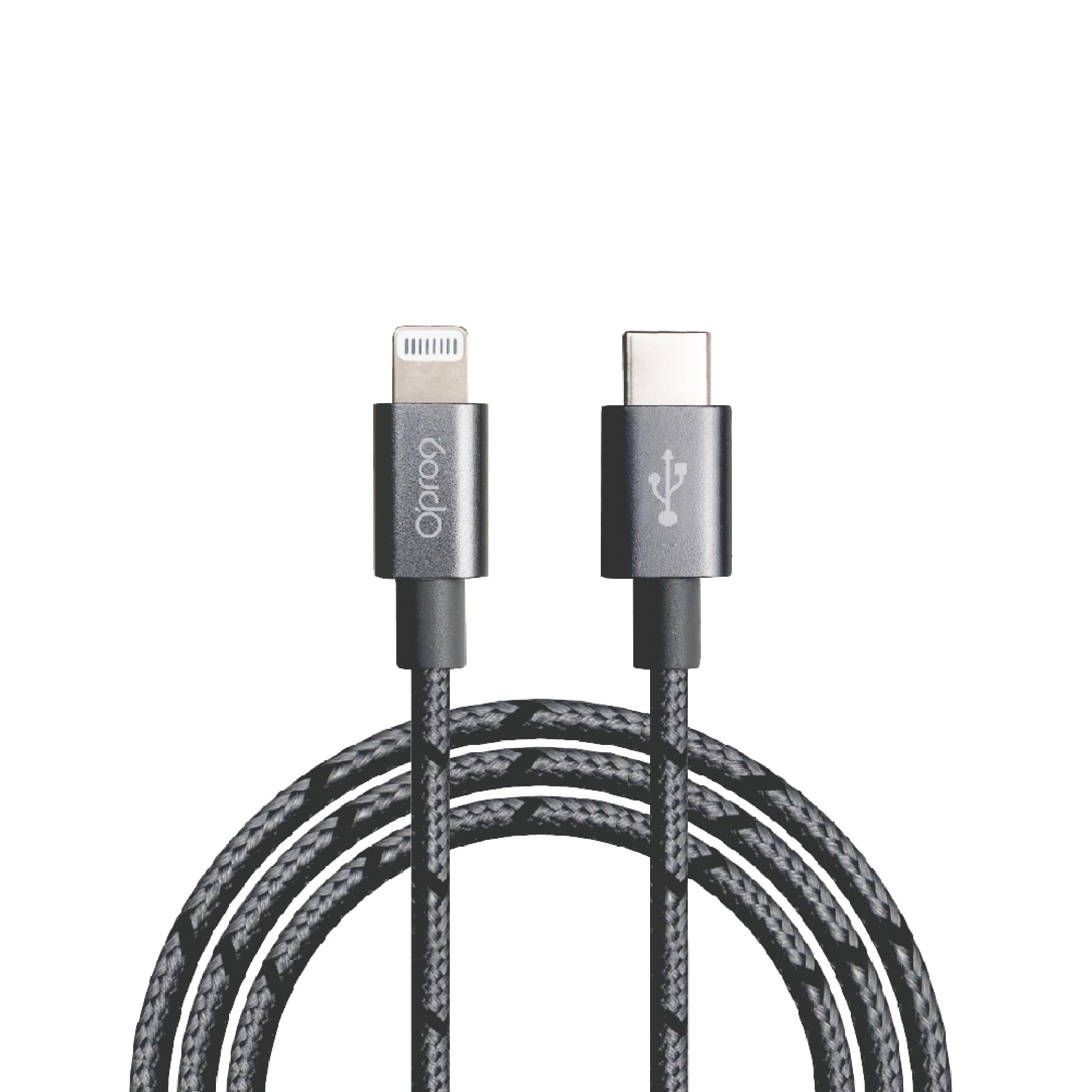 Opro9 MFi Certified USB C to Lightning Cable 3FT - 20W PD Fast Charging Cord for iPhone 14/13/12/11 Pro Max/XS/XR/8 & More - Durable Nylon Braided (Space Gray) | Perfect for Home, Office & Travel Charging