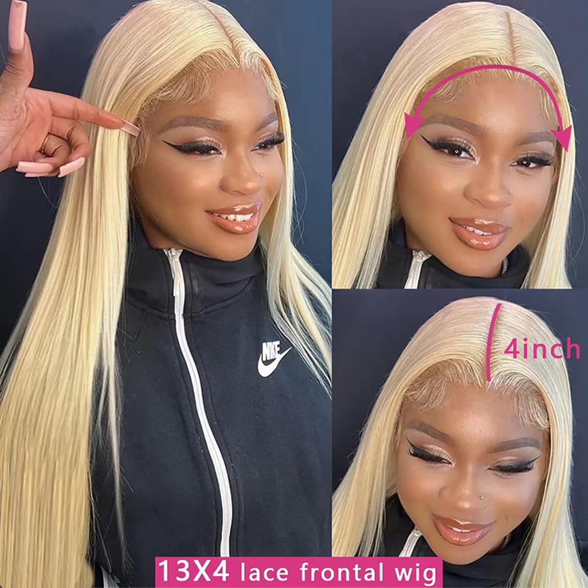 28 Inch 613 Blonde Lace Front Wig - 180% Density Human Hair with 13x4 HD Transparent Lace, Pre-Plucked Baby Hair & Glueless Design for Natural Look | Perfect for Cosplay, Daily Wear, and Special Occasions