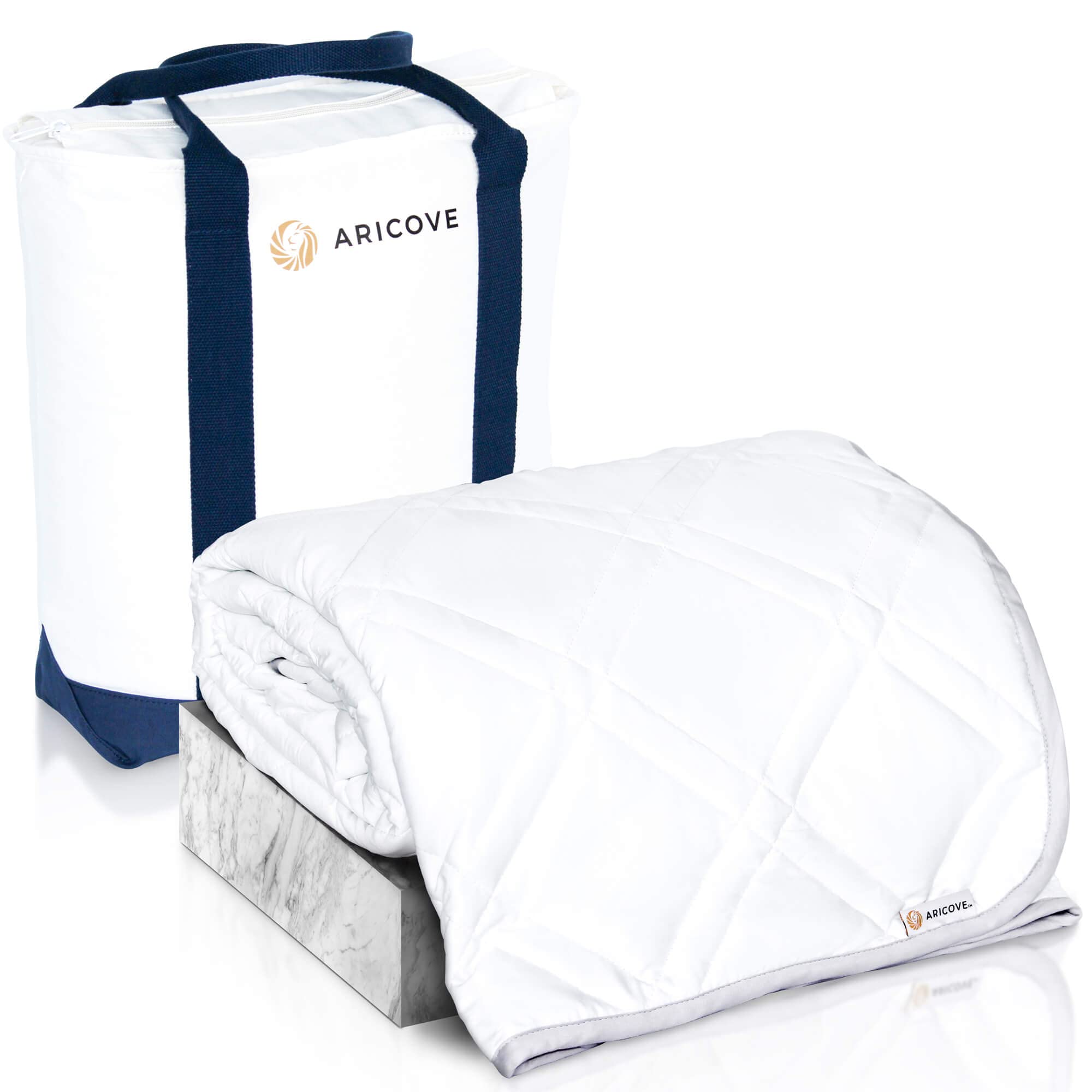 20 lbs Cooling Weighted Blanket for Adults - Full/Queen Size 60x80 Inches - Silky Soft Bamboo Viscose - Machine Washable White Blanket for Stress Relief, Anxiety & Better Sleep - Perfect for Hot Sleepers, Summer Nights & Sensory Needs