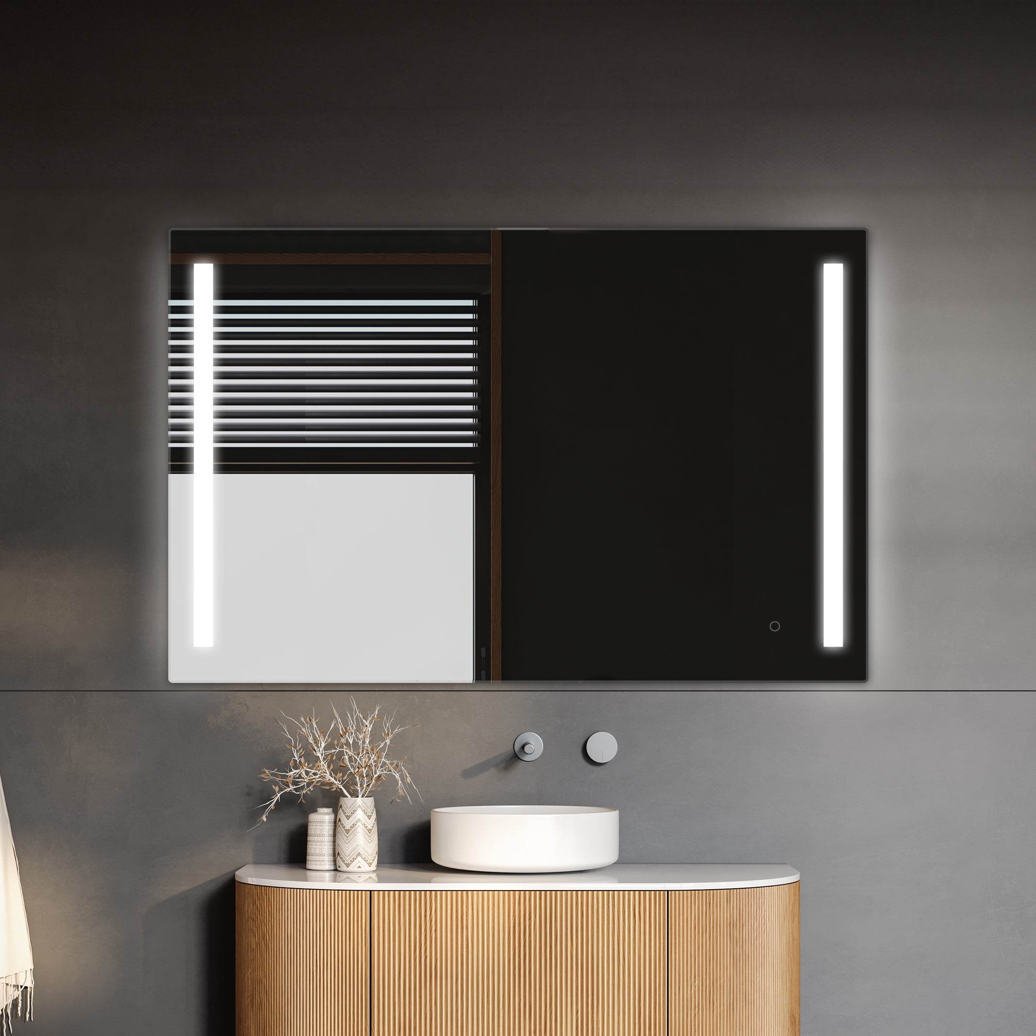 Treviso LED Bathroom Mirror with Adjustable Dimmer & Anti-Fog Function - 4 Size Options for Vanity, Makeup & Home Decor