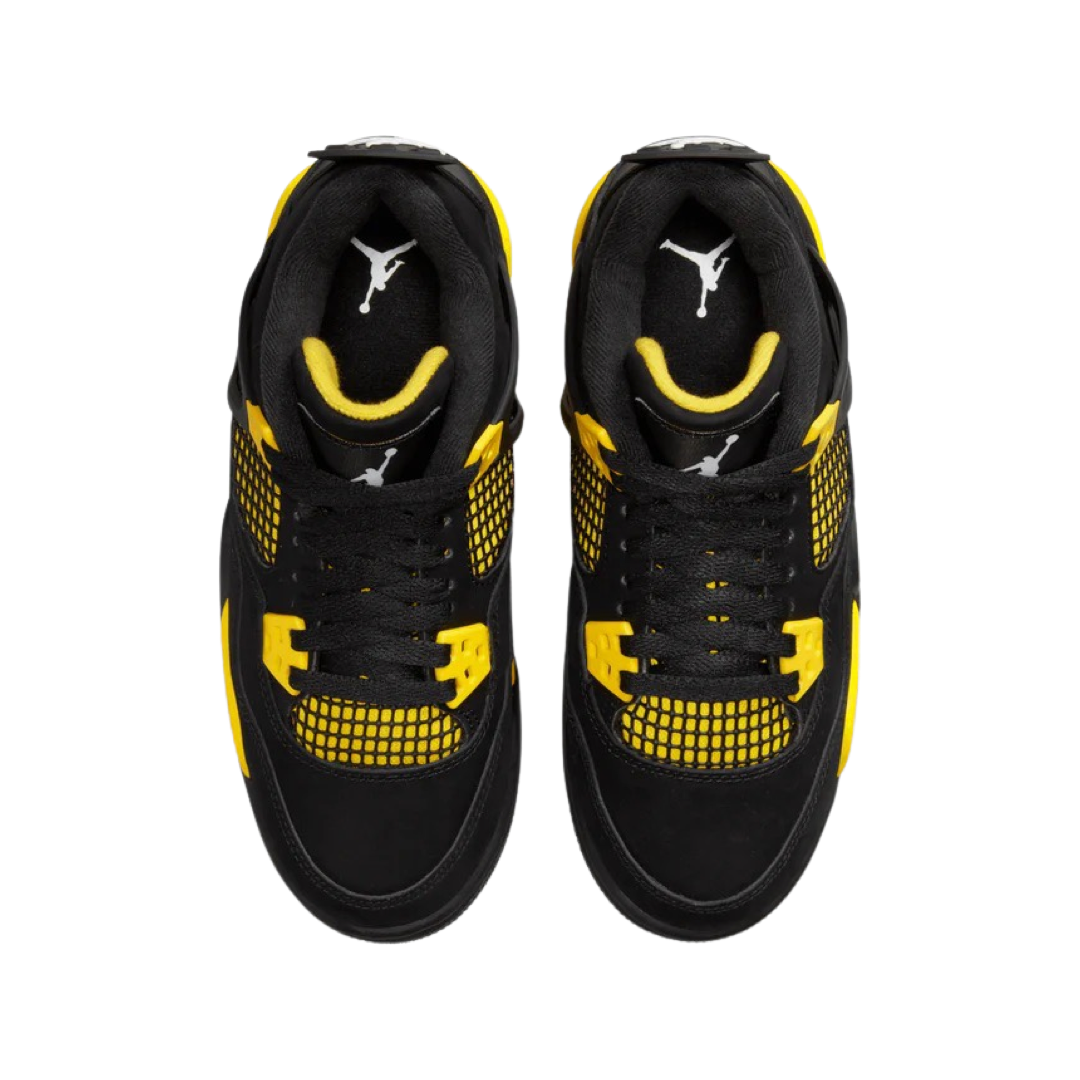 Air Jordan 4 Retro GS Thunder 2023 - Black White Tour Yellow Basketball Shoes for Women & Girls - Perfect for Streetwear & Court Performance