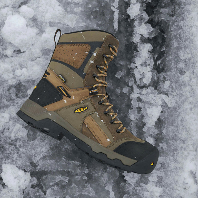 Keen Davenport 1017799 Men's 8 Waterproof Composite Toe Work Boots - Durable Safety Shoes for Construction, Hiking & Outdoor Work