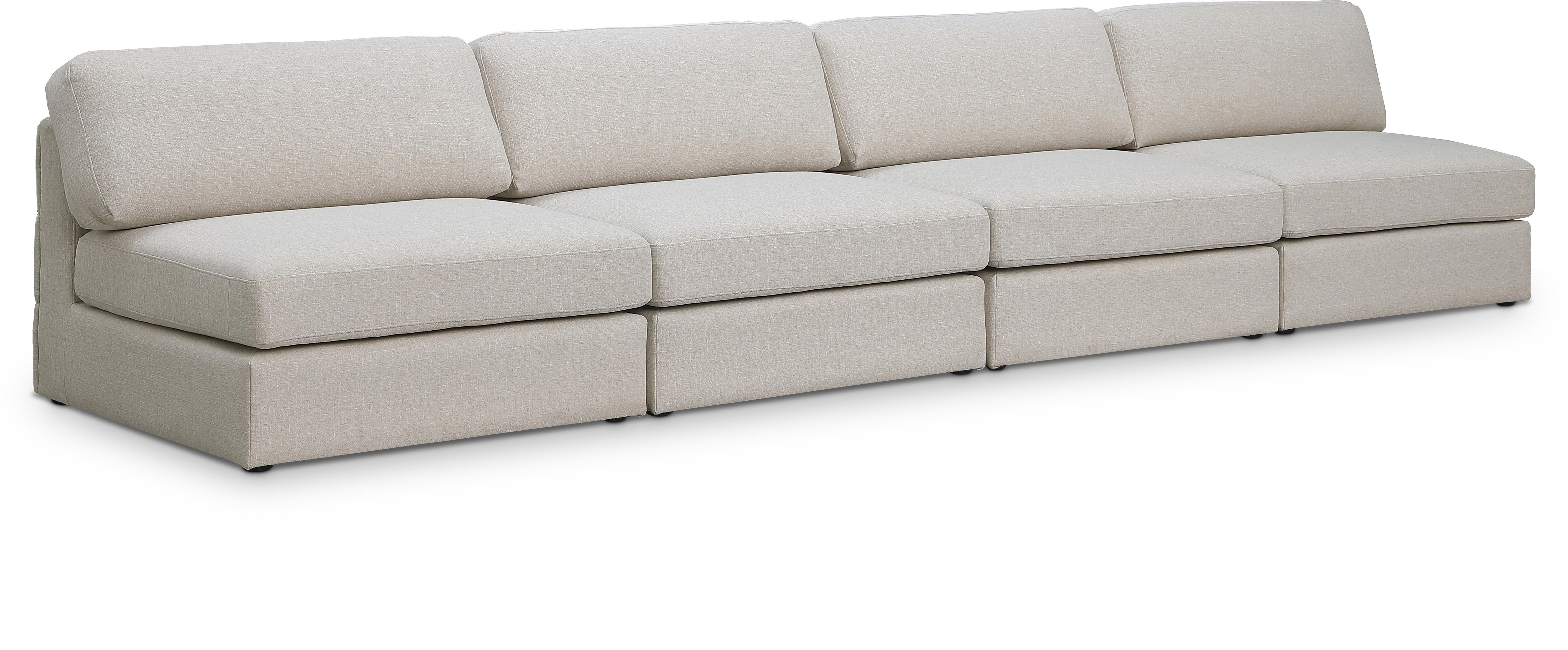 Beckham Durable Linen Textured Fabric Modular Sofa - Modern Sectional Couch for Living Room, Lounge & Family Room Comfort