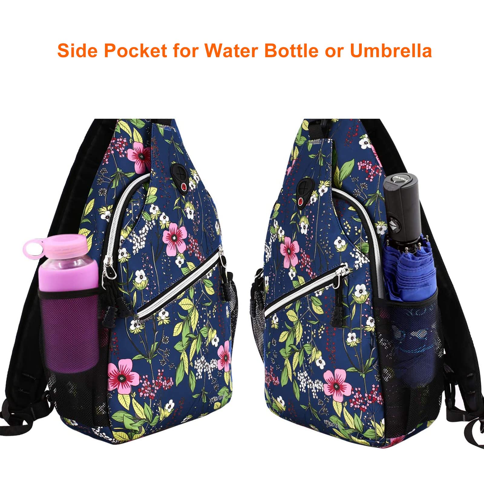 MOSISO Sling Backpack for Men & Women - Lightweight Travel Hiking Daypack, Water-Resistant Crossbody Shoulder Bag in Periwinkle Blue - Perfect for Outdoor Adventures, Commuting and Daily Use