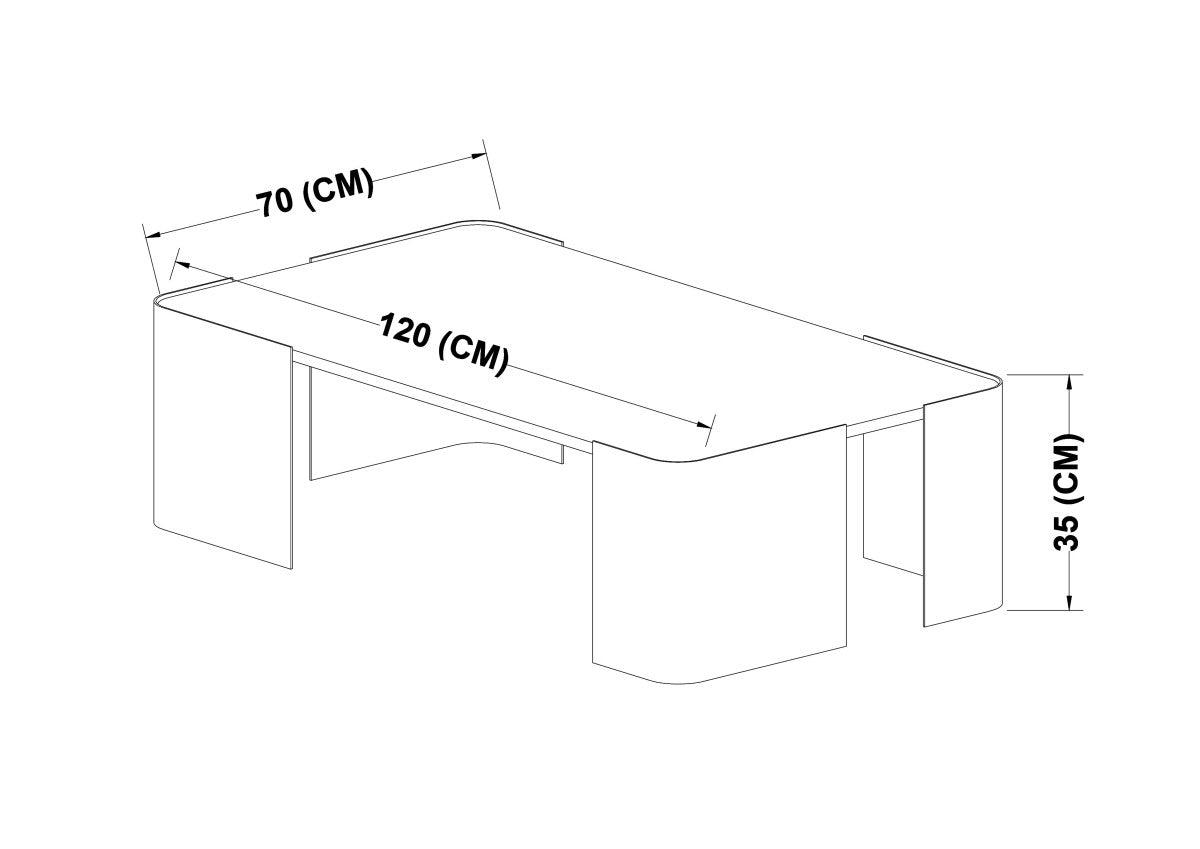 Modern Gold Coffee Table - Elegant & Stylish Living Room Centerpiece for Home Decor, Office, or Lounge