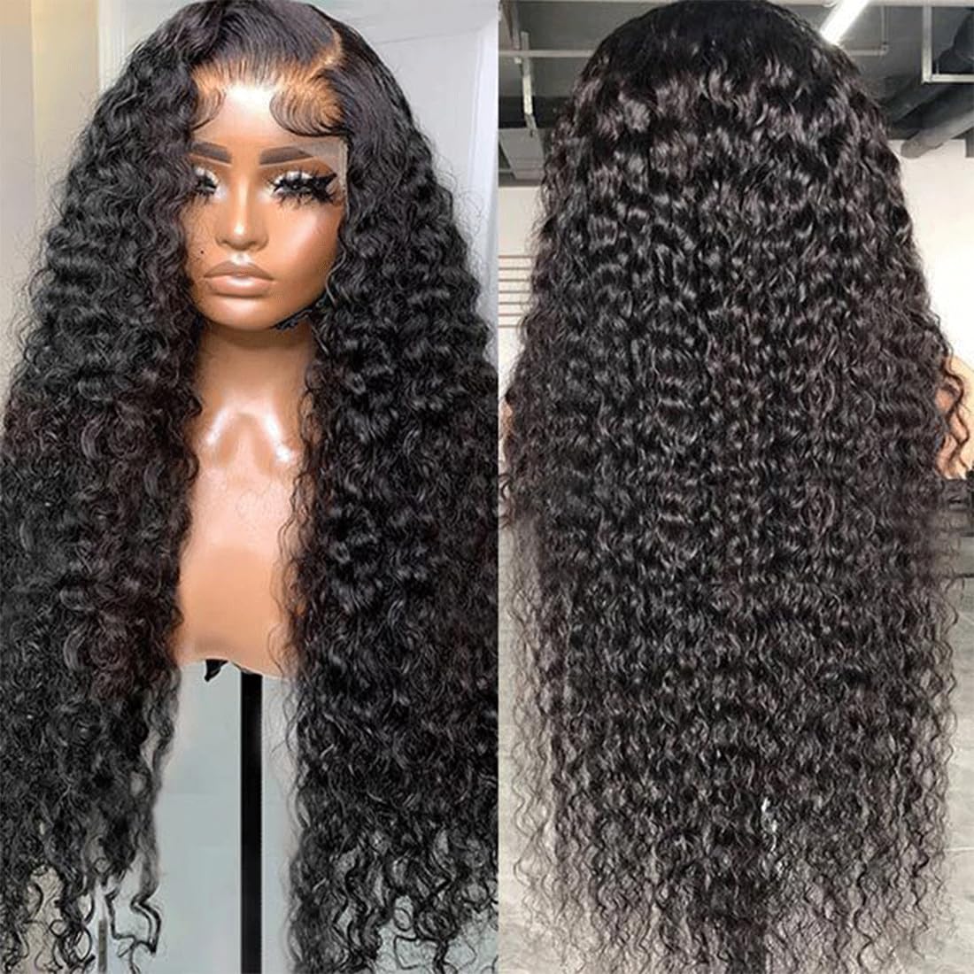 13x6 Deep Wave Lace Front Wigs Human Hair - 180% Density HD Transparent Lace Frontal Wig with Baby Hair | Pre-Plucked Natural Color 38 Inch | Perfect for Daily Wear, Parties, Cosplay & Special Occasions