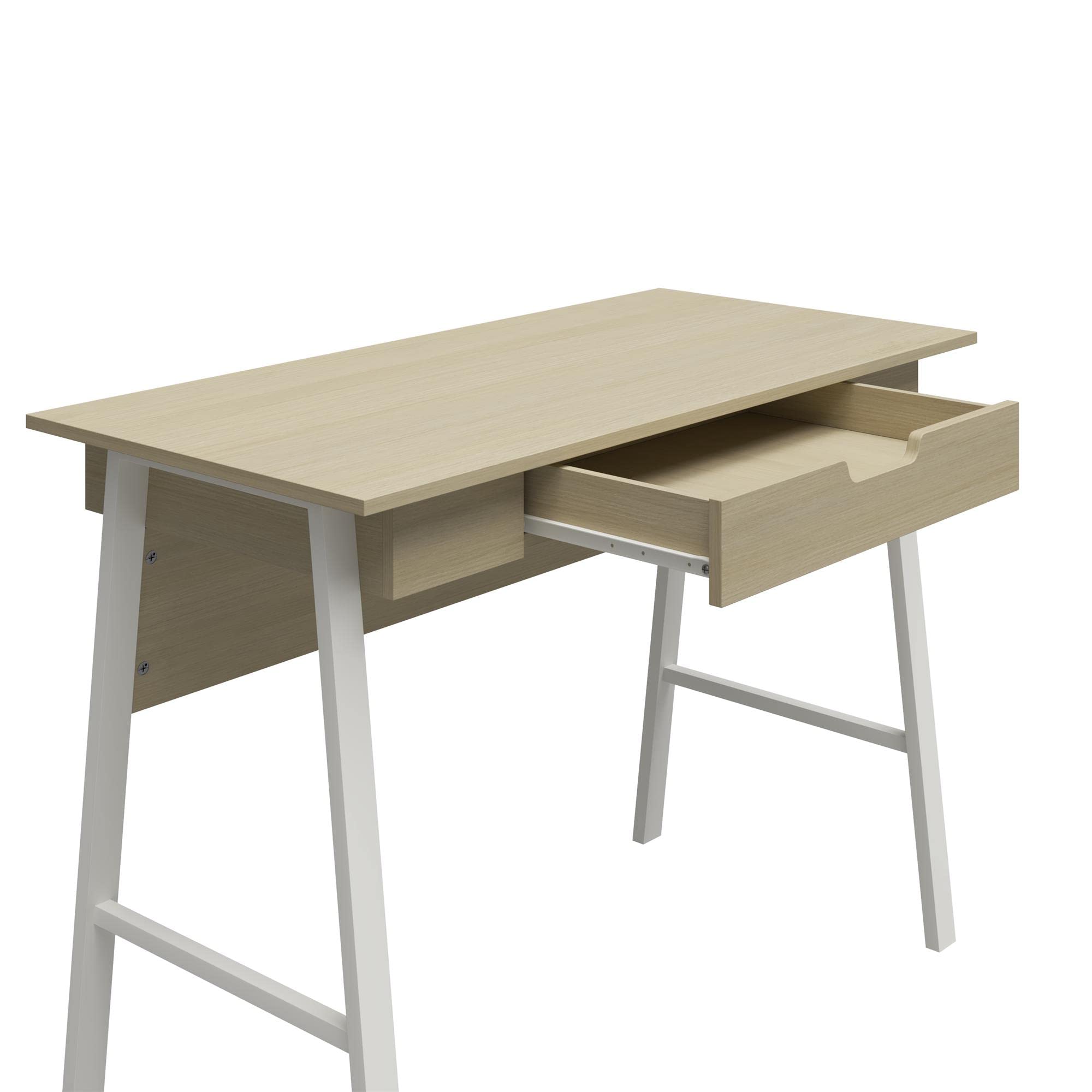 Ameriwood Home Oxford Desk - Pale Oak Finish, Modern Writing Desk for Home Office, Study & Workspace
