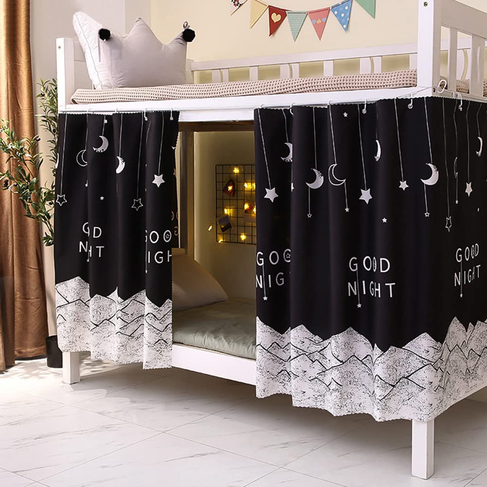 Blackout Bed Canopy for Dorm Bunk Beds - Single Sleeper Privacy Curtain with Dust Protection | Lightproof Bed Tent for College Dormitory, Home & Travel Use