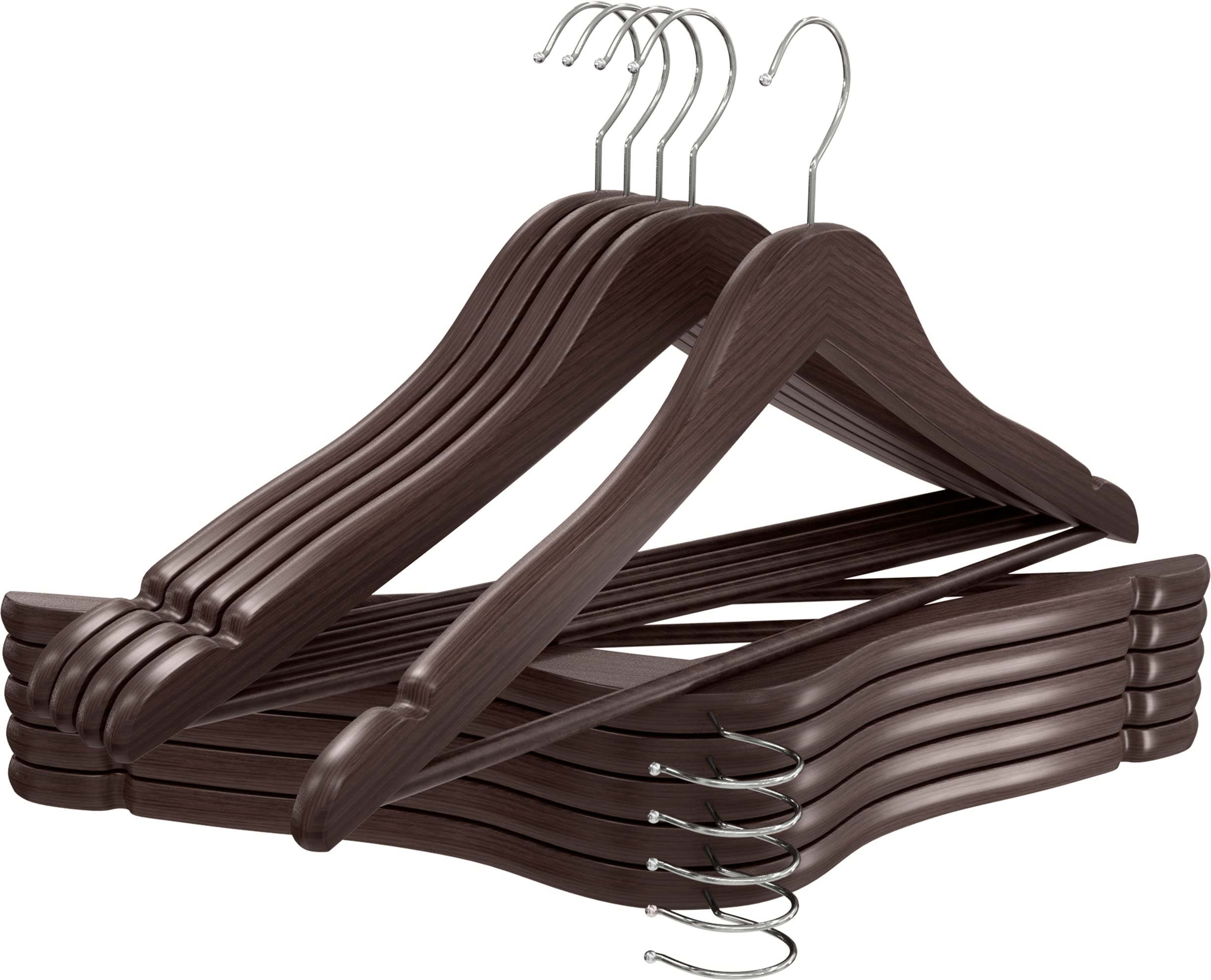 Utopia Home Premium Wooden Hangers 30 Pack - Durable Slim Coat Hangers for Closet Organization - 360° Rotating Hook Wooden Suit Hangers with Shoulder Grooves (Vintage Brown) - Perfect for Wardrobe, Dry Cleaning & Travel Luggage