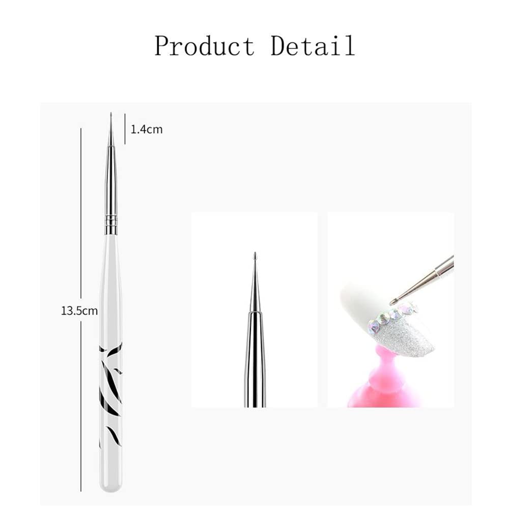 Store2508 Professional 8 Pcs UV Gel Nail Art Brush Set - Dotting, Liner, French Tip & Painting Brushes for Acrylic & Gel Polish | Perfect for Salon, DIY Manicure & Nail Art Design