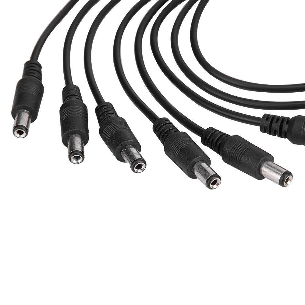 SYH&AQYE 8-Way Power Splitter Cable - 5.5mm x 2.1mm Male to Female DC Power Cord - 1 Female to 8 Male Y Adapter for CCTV Cameras, LED Strip Lights, Security Systems - Perfect for Home/Office Surveillance & DIY Lighting Projects