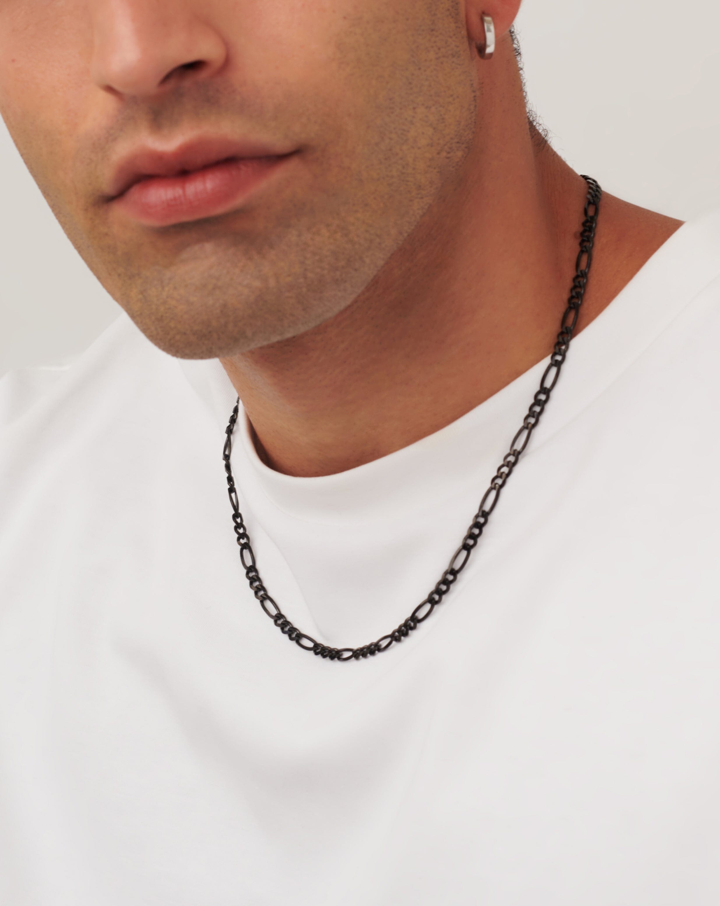 Stylish Men's Black Filia Chain Necklace - 925 Sterling Silver Jewelry for Gifts, Parties & Everyday Wear
