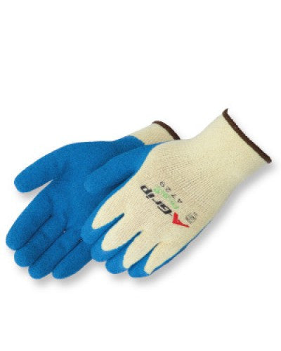 Textured Blue Latex Palm Coated Work Gloves - 12 Pack (1 Dozen) - Durable Grip for Gardening, Cleaning, and DIY Projects