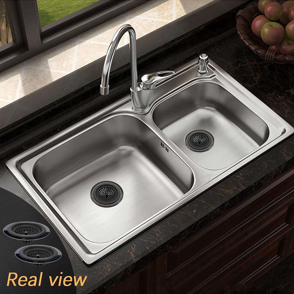2-Pack Flexible Silicone Sink Strainers - 4.5