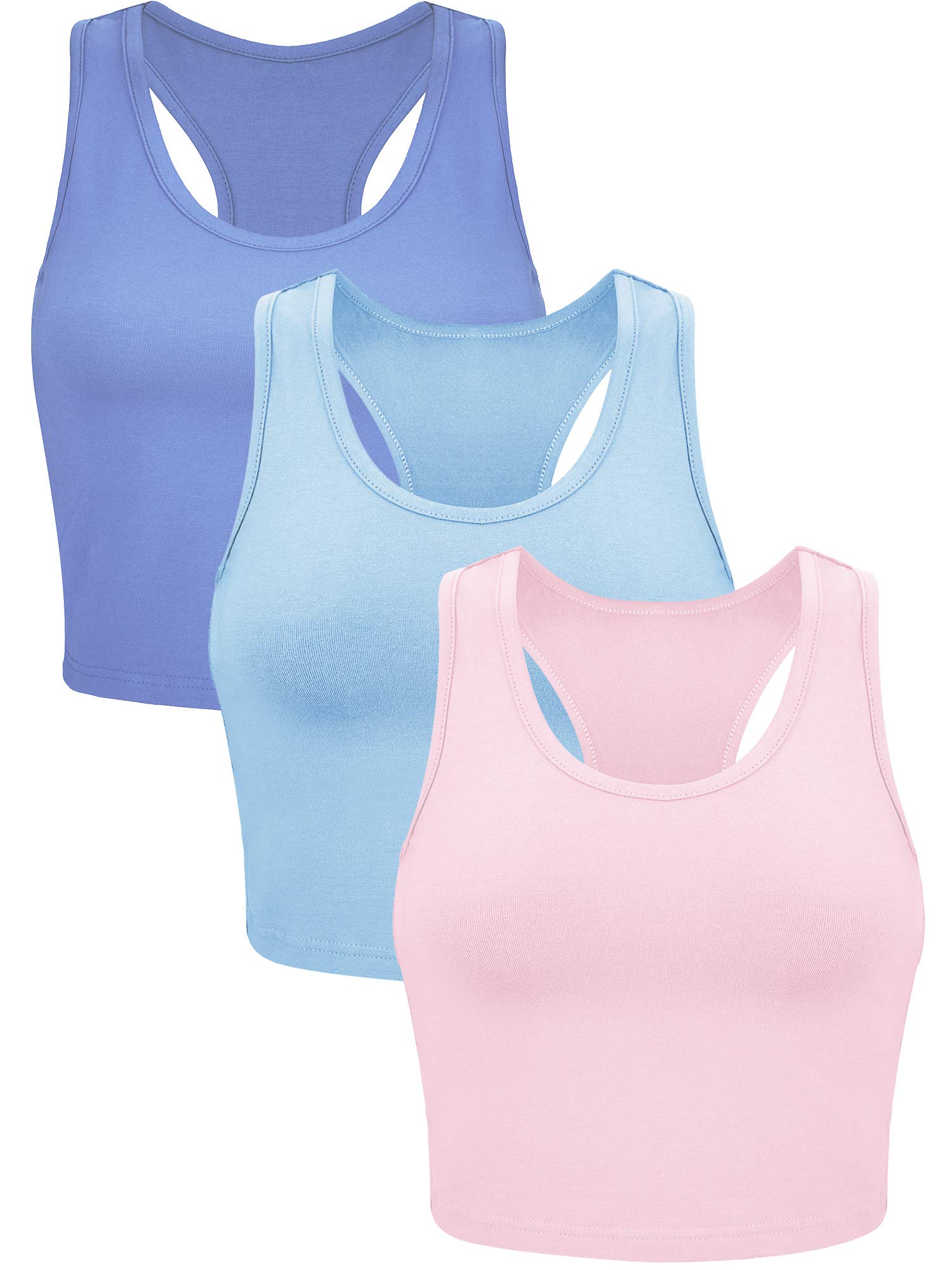 3 Pack Women's Workout Crop Tops - Sleeveless Racerback Gym Tank Tops for Women & Teen Girls | Yoga, Running, Fitness & Casual Wear