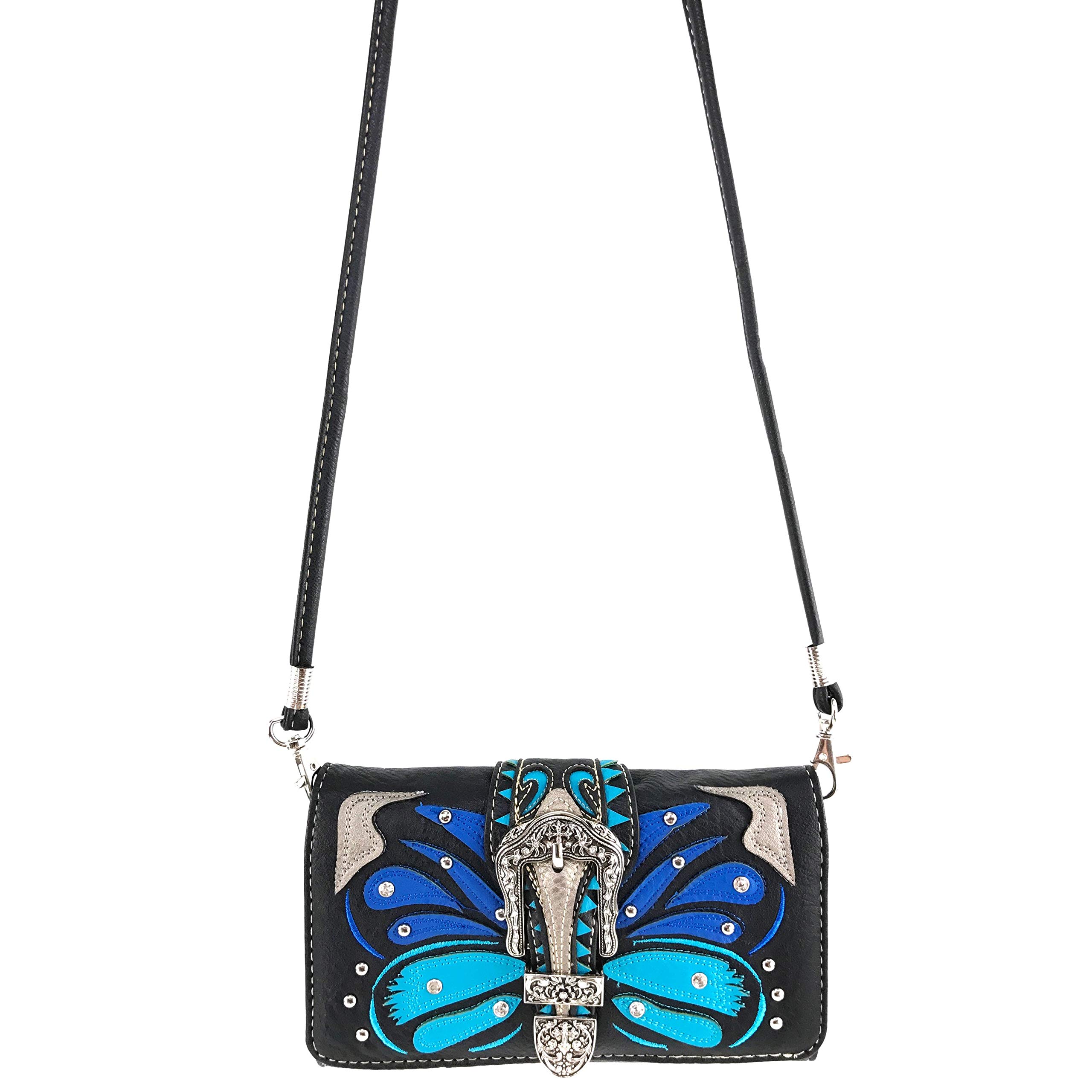 Zelris Women's Concealed Carry Handbag & Wallet Set with Abstract Butterfly Buckle - Stylish CCW Purse for Everyday Carry, Travel, and Outdoor Activities