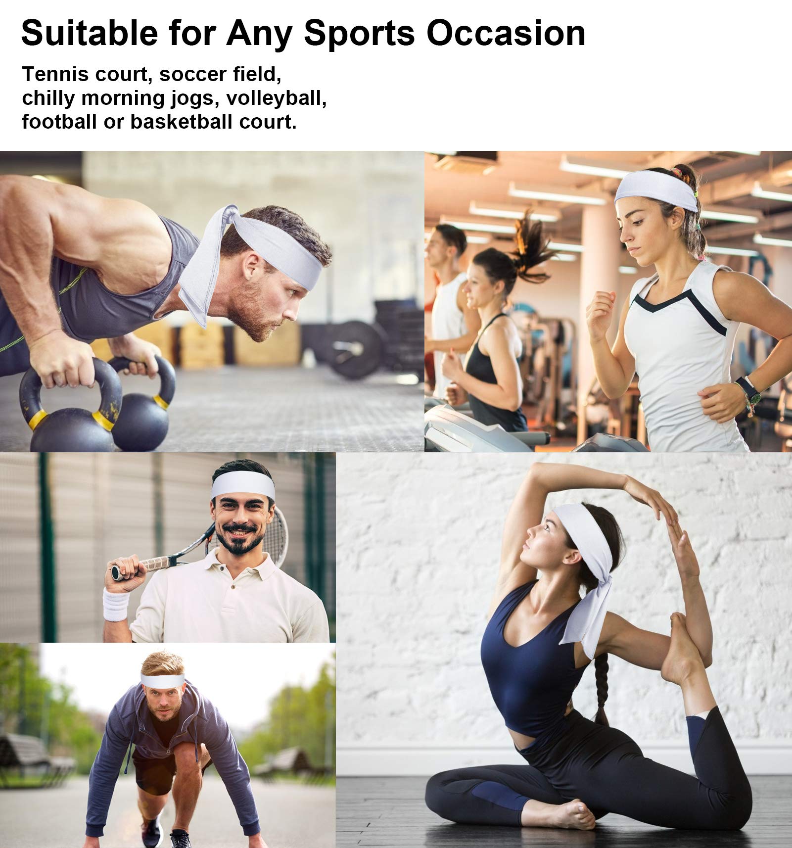 Men's Head Tie & Sweatbands - Athletic Headbands for Tennis, Karate, Ninja Training - Unisex Sports Sweatbands for Men & Women - Perfect for Workouts, Martial Arts & Sports Activities