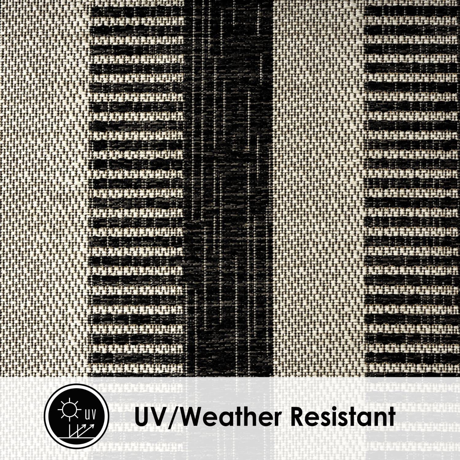 Nicole Miller New York Patio Country Charlotte Modern Stripe Indoor/Outdoor Area Rug - Black & Grey - 7'9